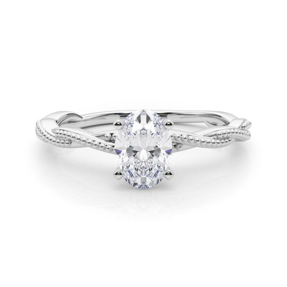 Anastasia Twisted Vine Oval Diamond Solitaire Engagement Ring