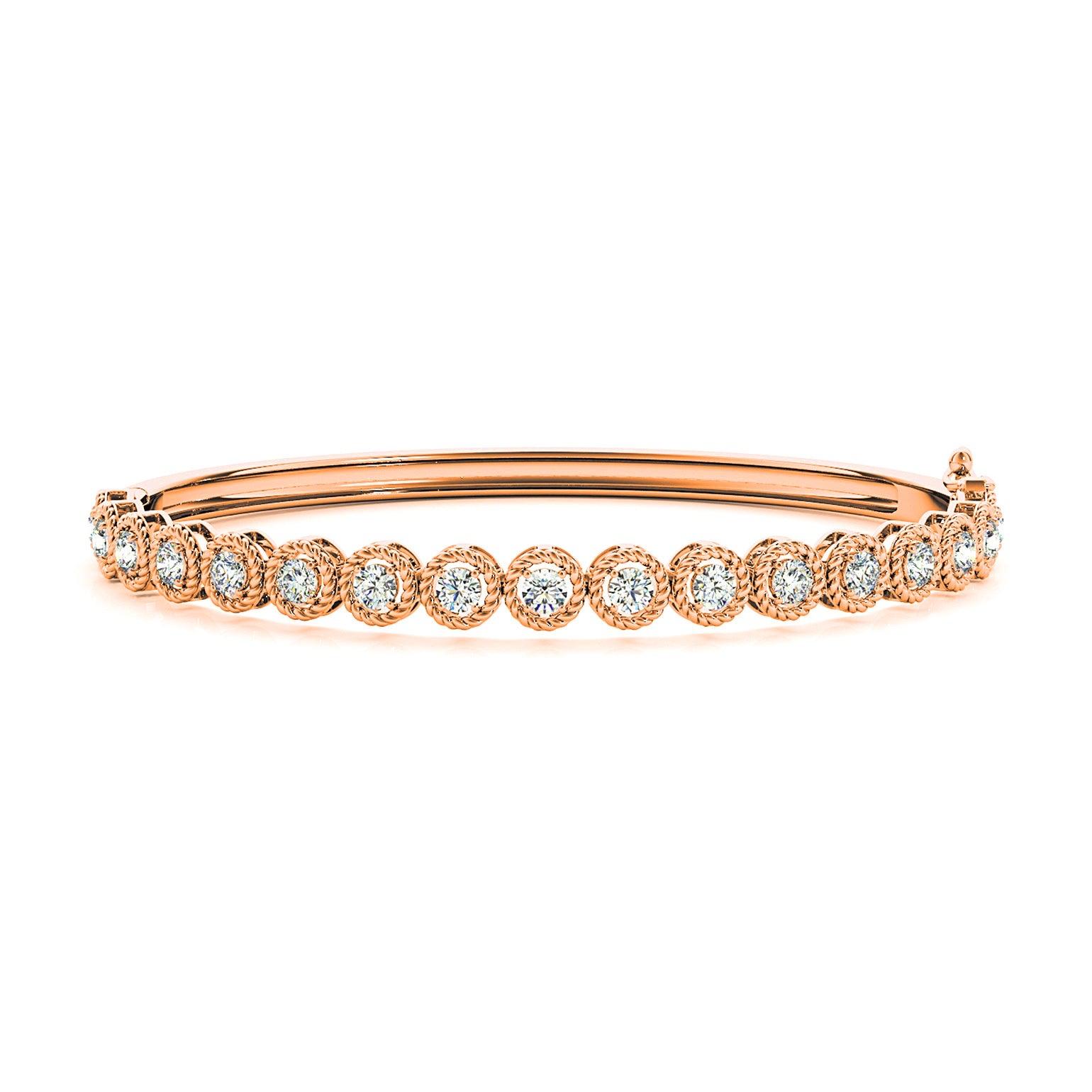Filigree Halo 1.75 ctw Diamond Bangle Bracelet-VIRABYANI