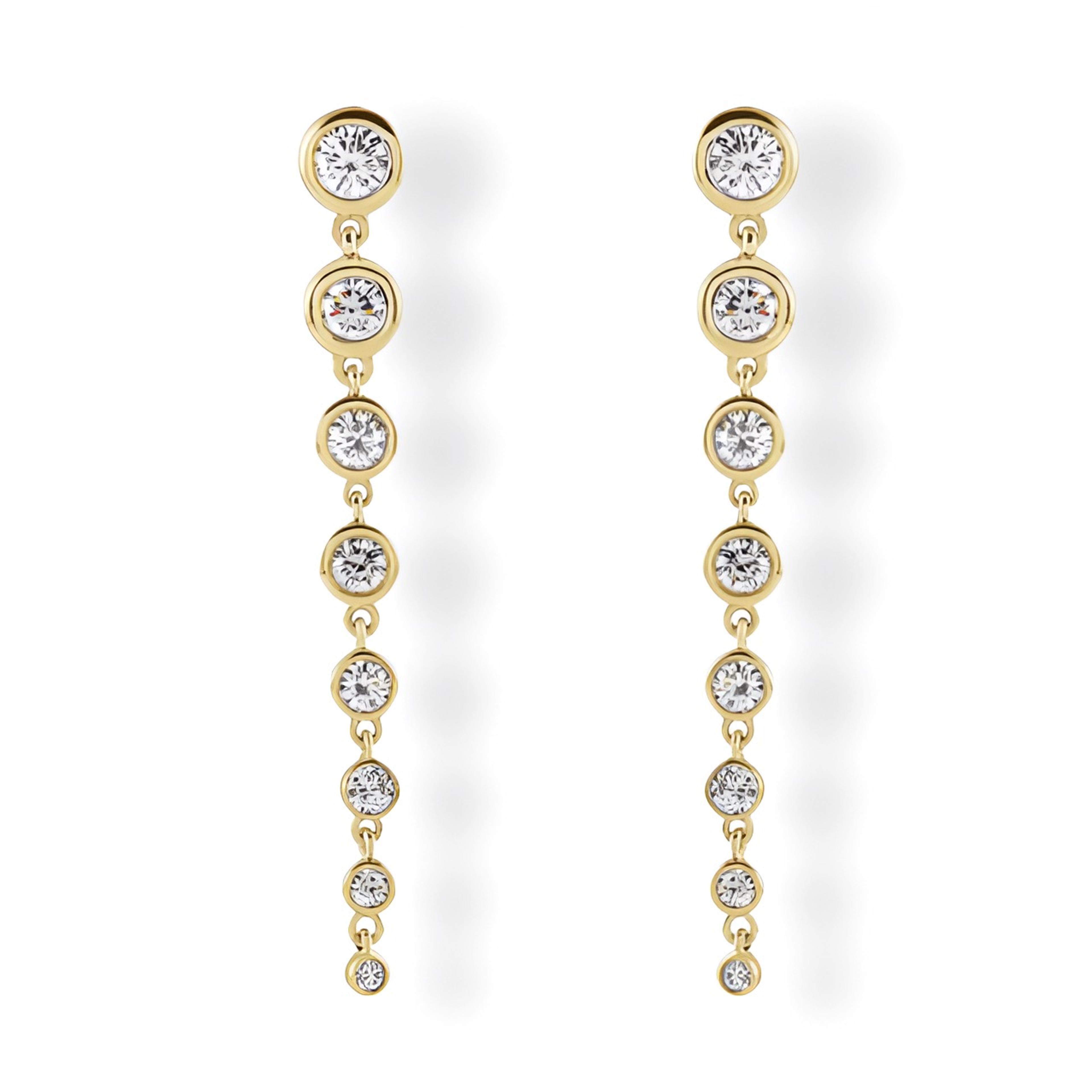 Graduated Diamond Drop Earrings