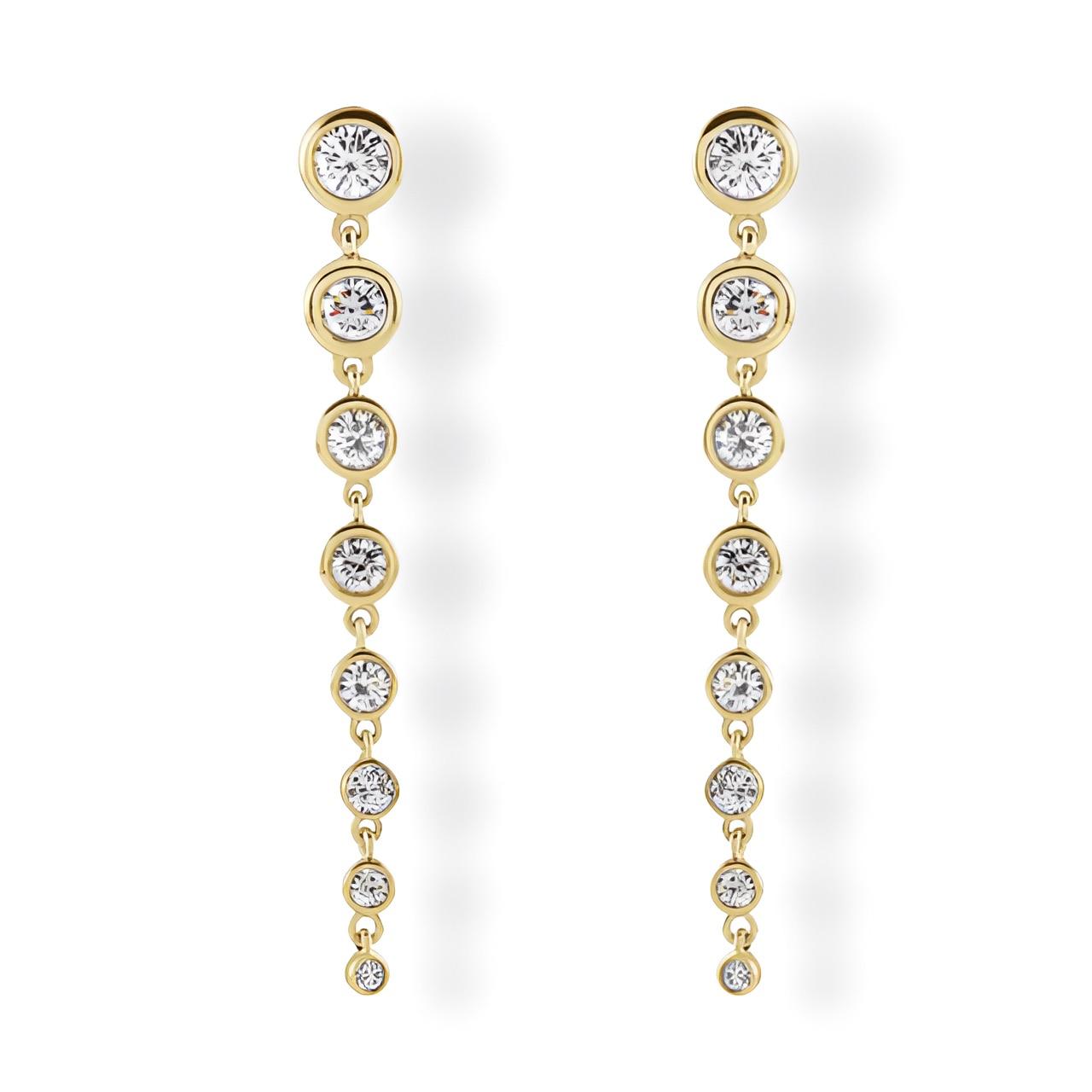 Graduated Diamond Drop Earrings