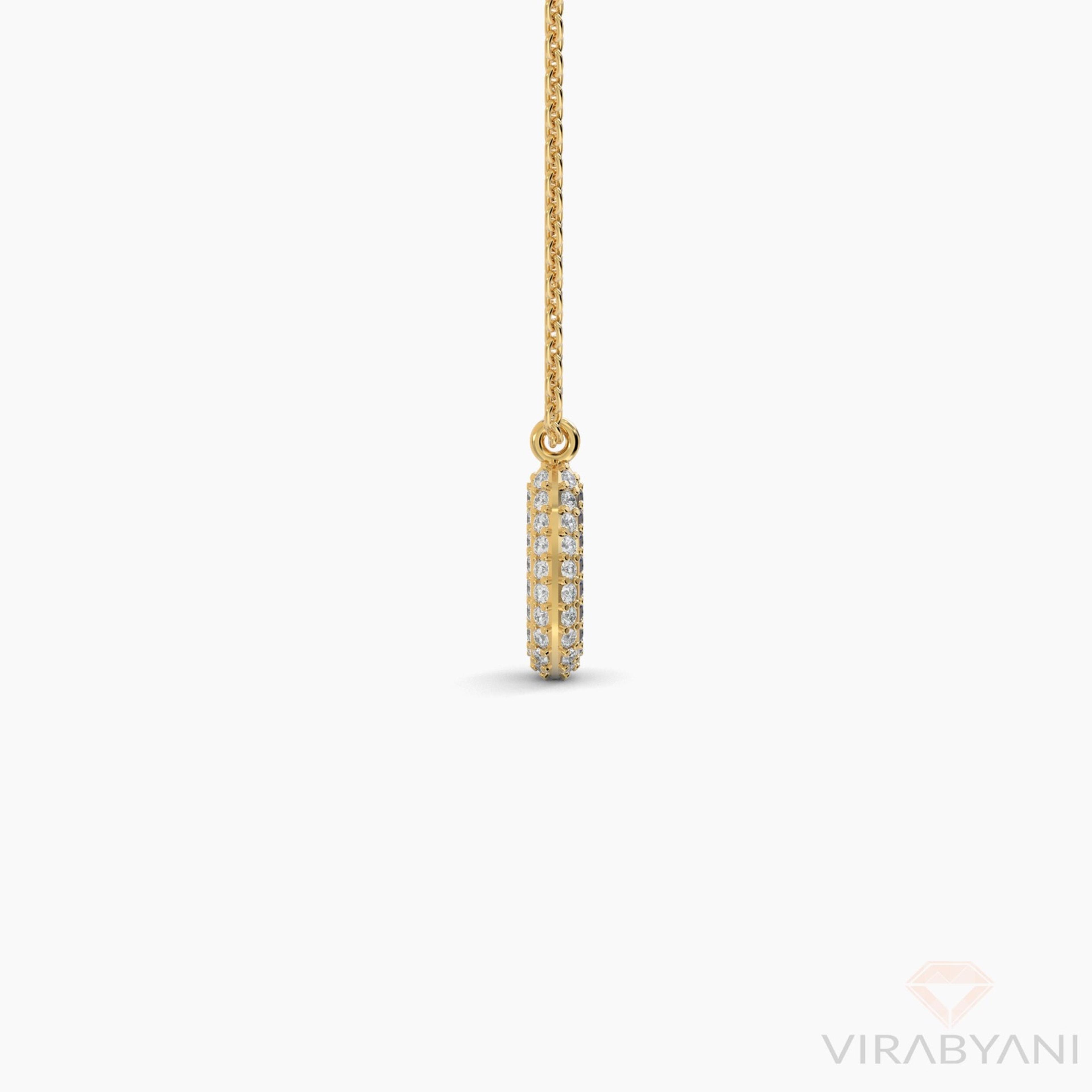 Double Sided Diamond & Sapphirre Pear Shaped AMoré Pavé Necklace