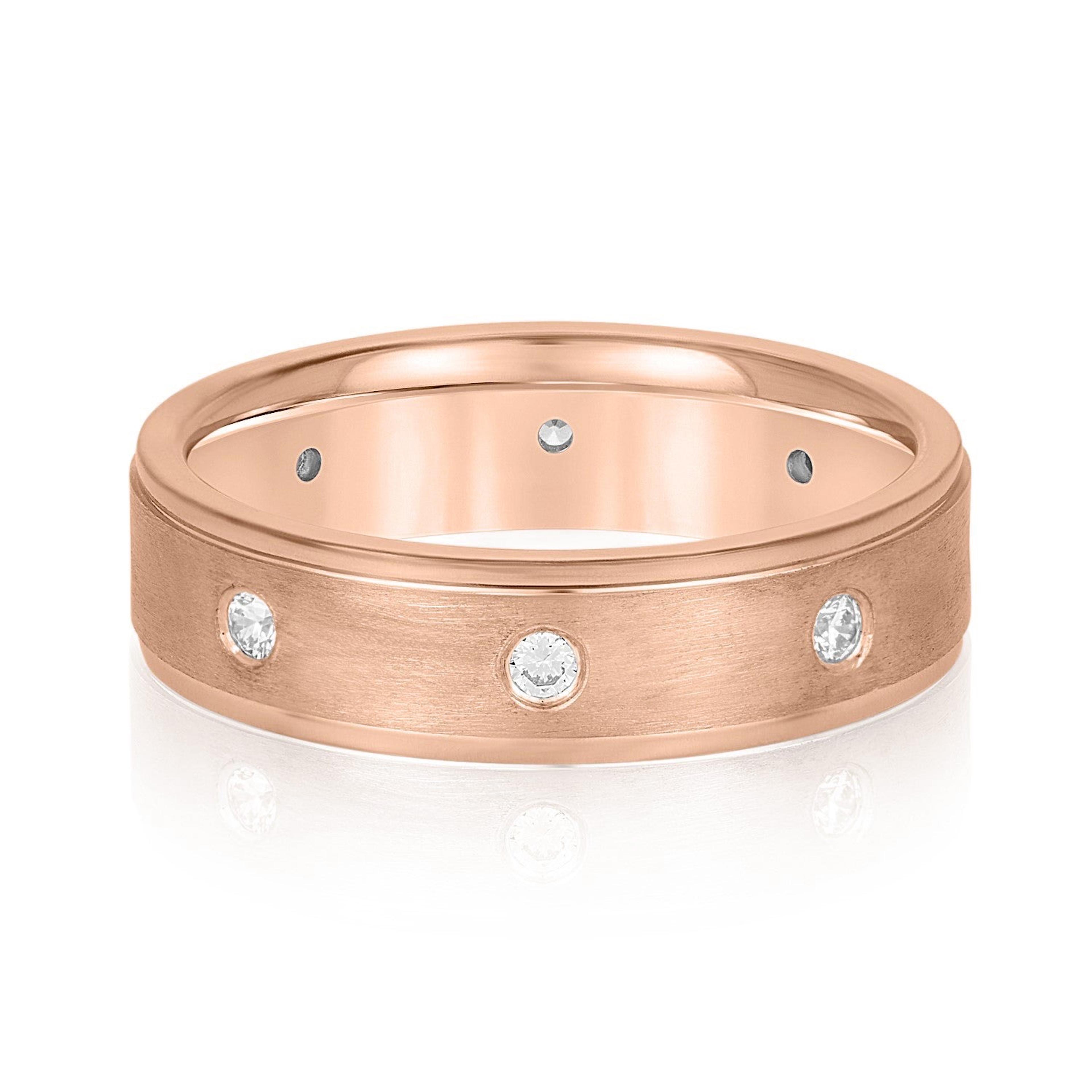 Bezel Set Diamond Men's Wedding Band