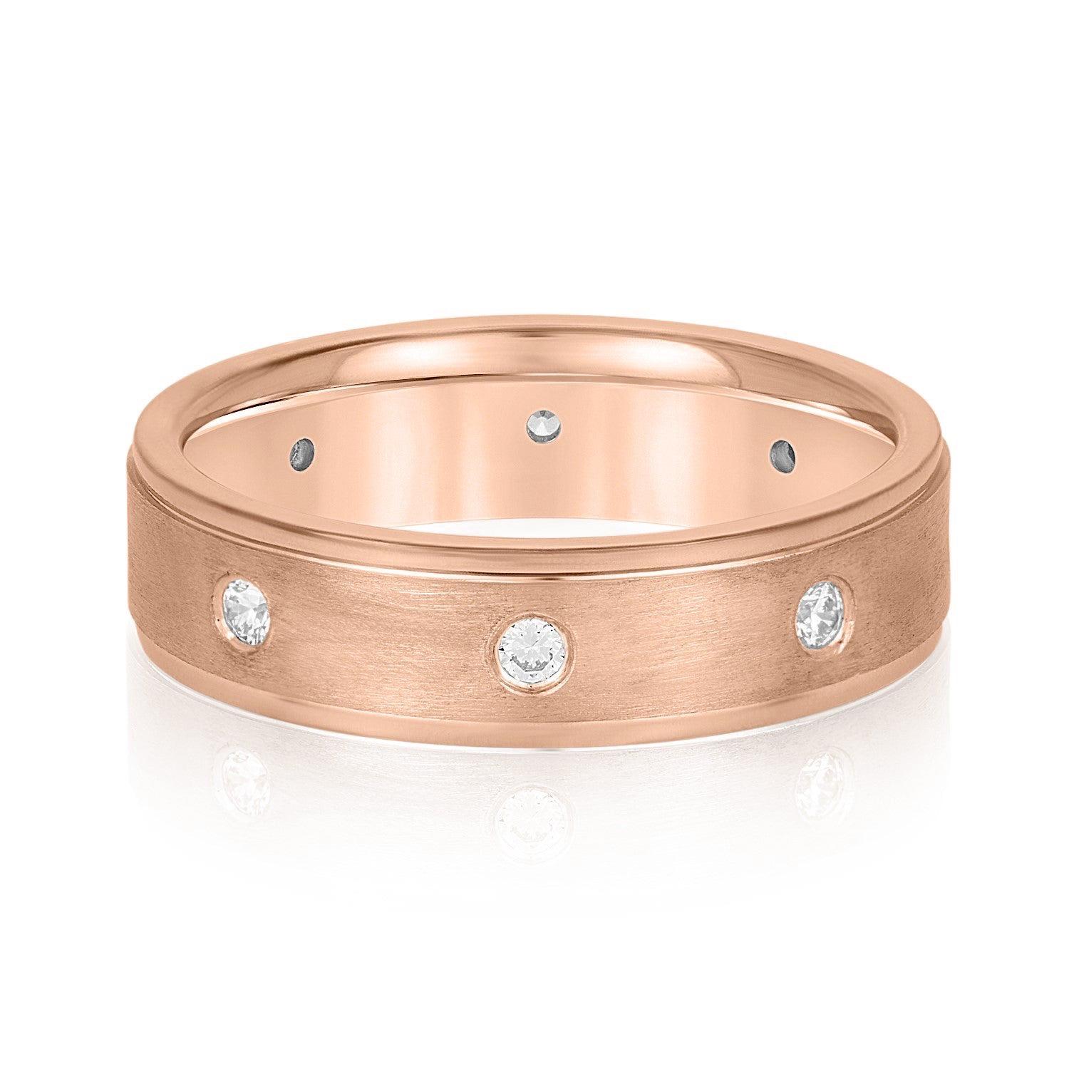 Bezel Set Diamond Men's Wedding Band
