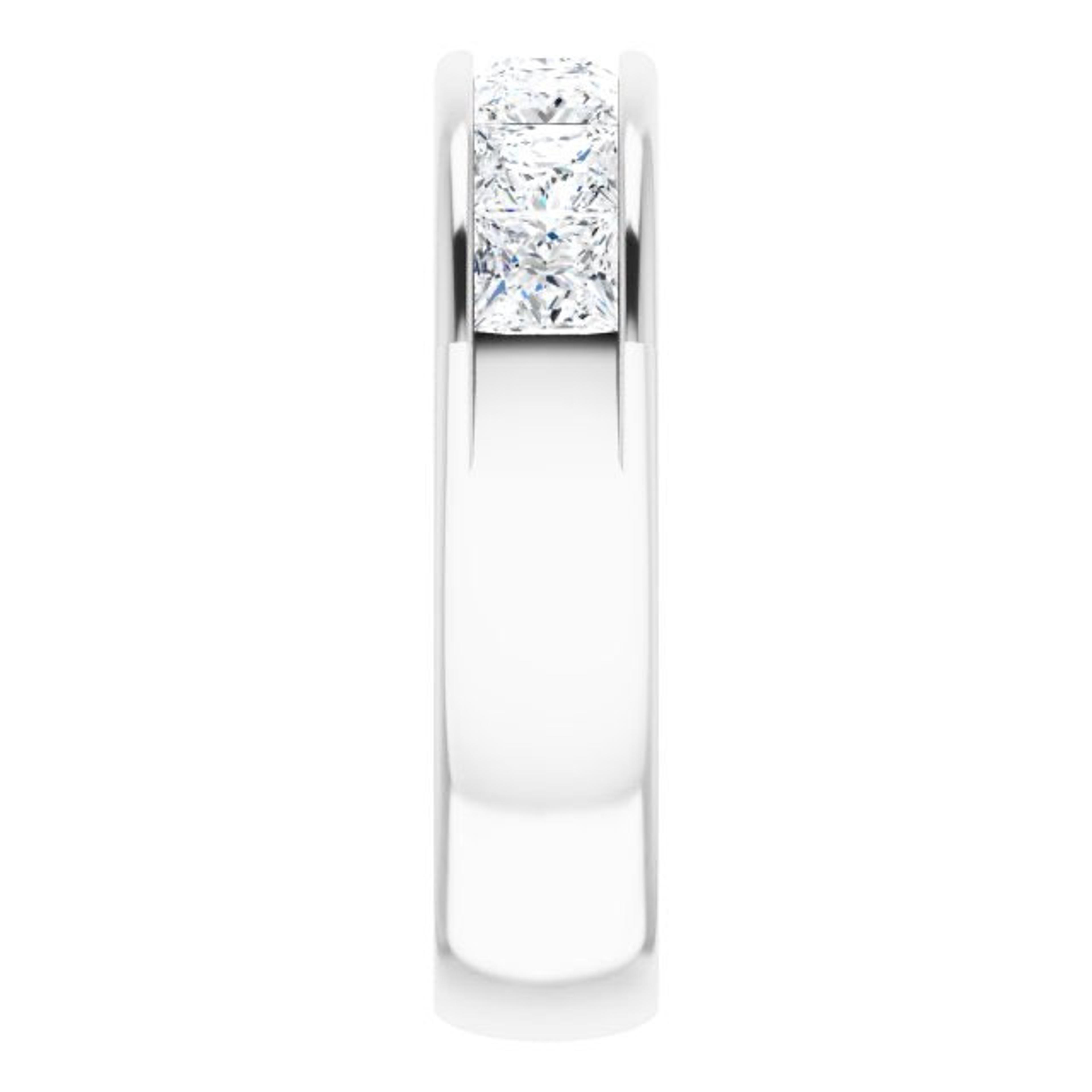 3.0 ctw Channel Set Princess Diamond Men's Ring