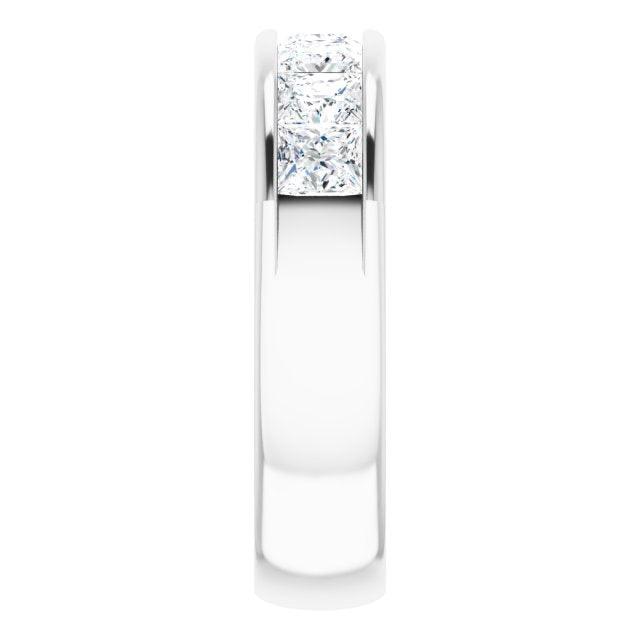 3.0 ctw Channel Set Princess Diamond Men's Ring