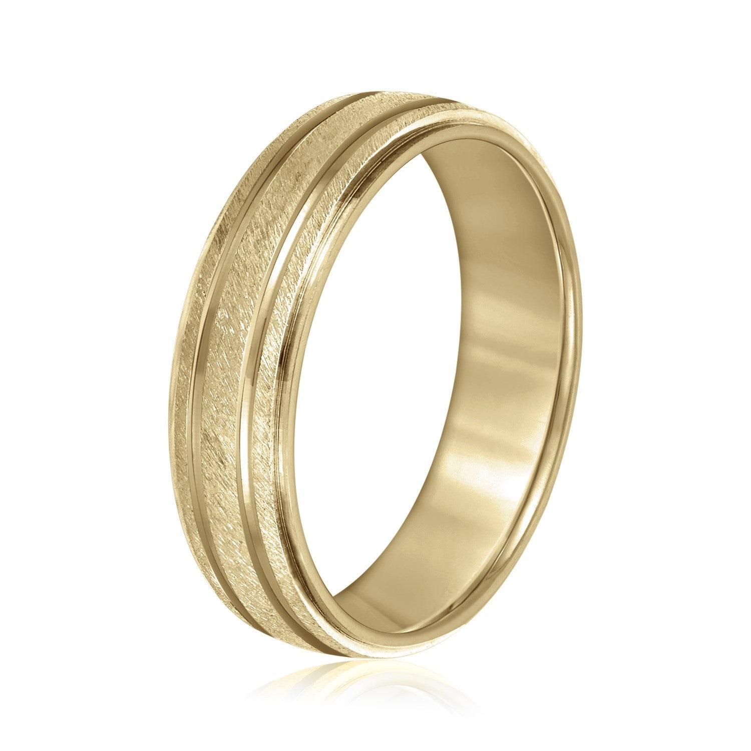 Men's Alternating Milgrain Rows and Fine Textured Layers Band