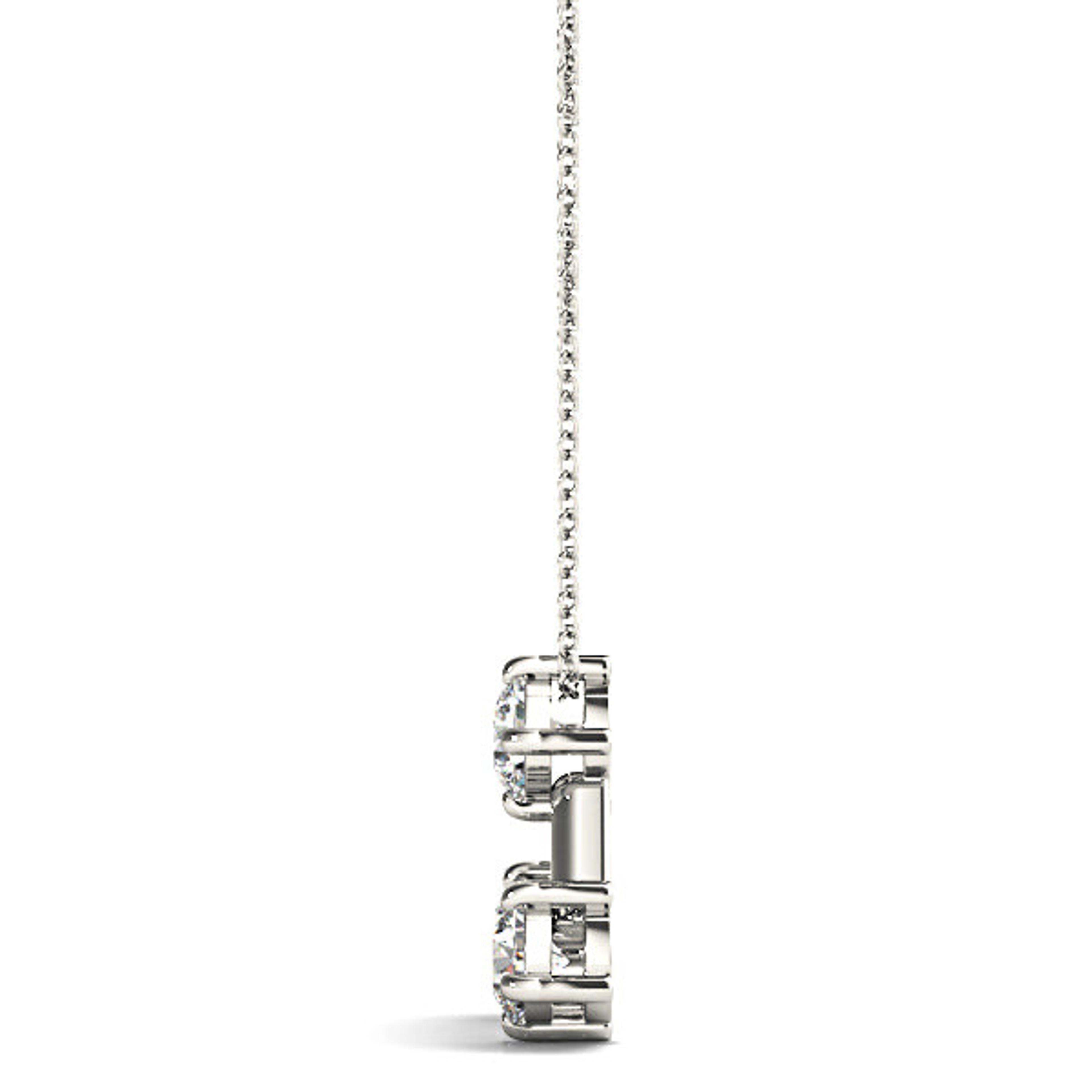 1.00 ctw Round Diamond Three Stone Necklace Pendant-VIRABYANI