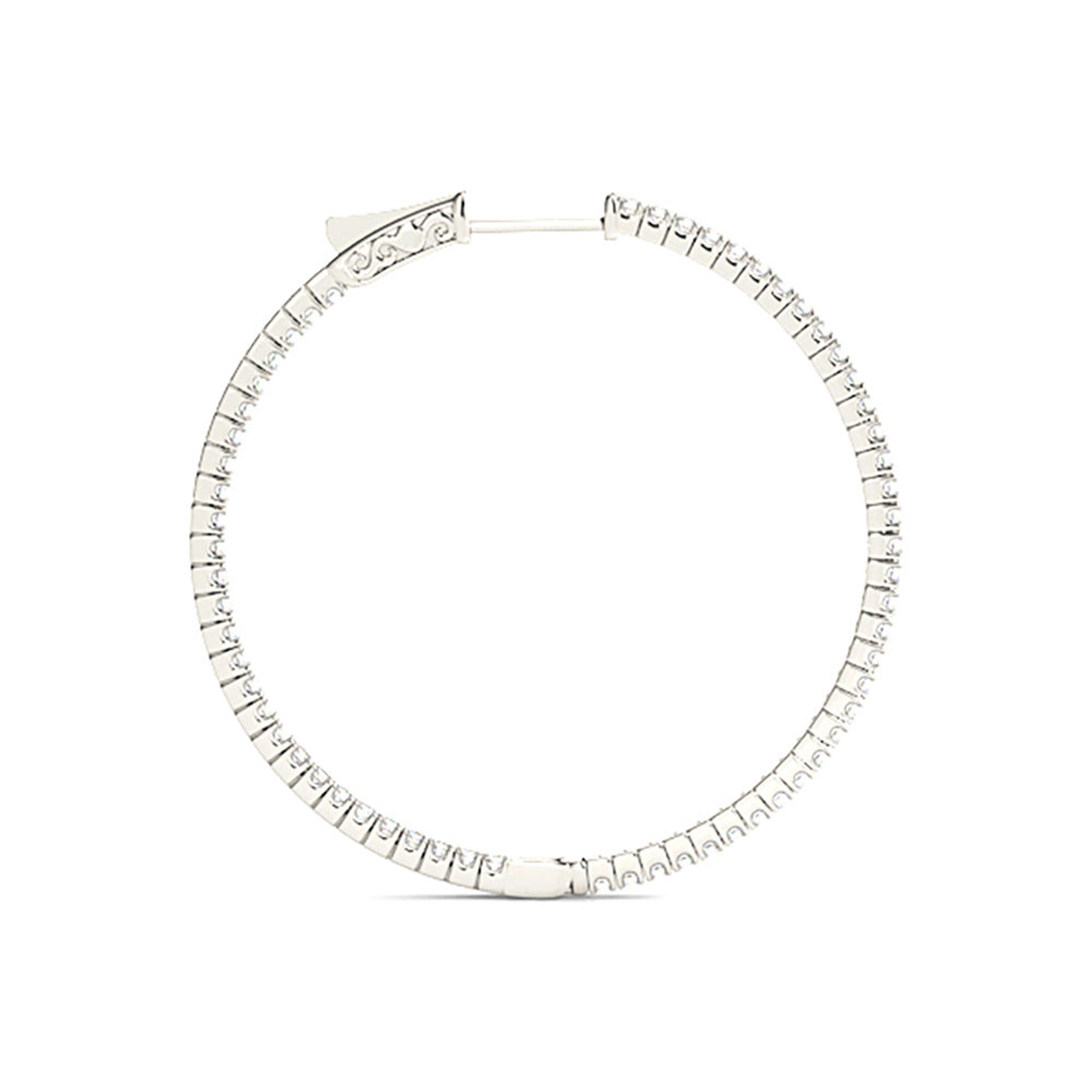 Inside-Out 1.25 ctw Diamond Hoop Earrings "U" Prong Set