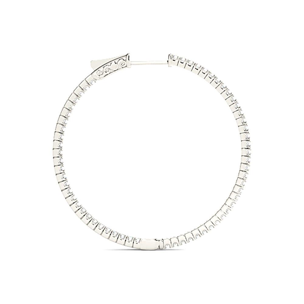 Inside-Out 1.25 ctw Diamond Hoop Earrings "U" Prong Set