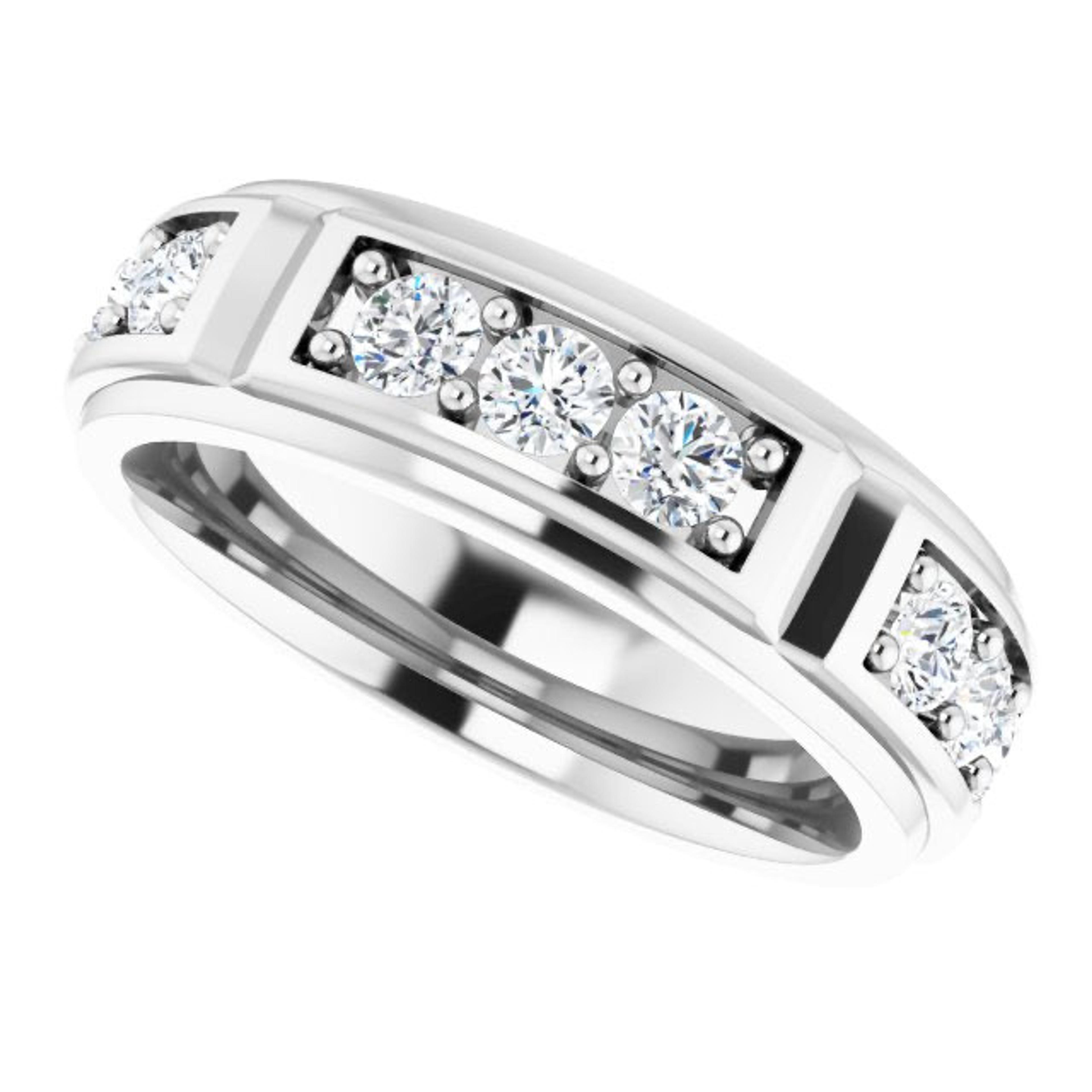 1.50 ctw Prong Set Round Diamond Men's Ring