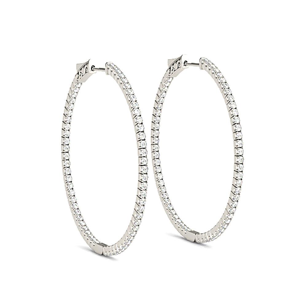 Inside-Out 1.25 ctw Diamond Hoop Earrings "U" Prong Set