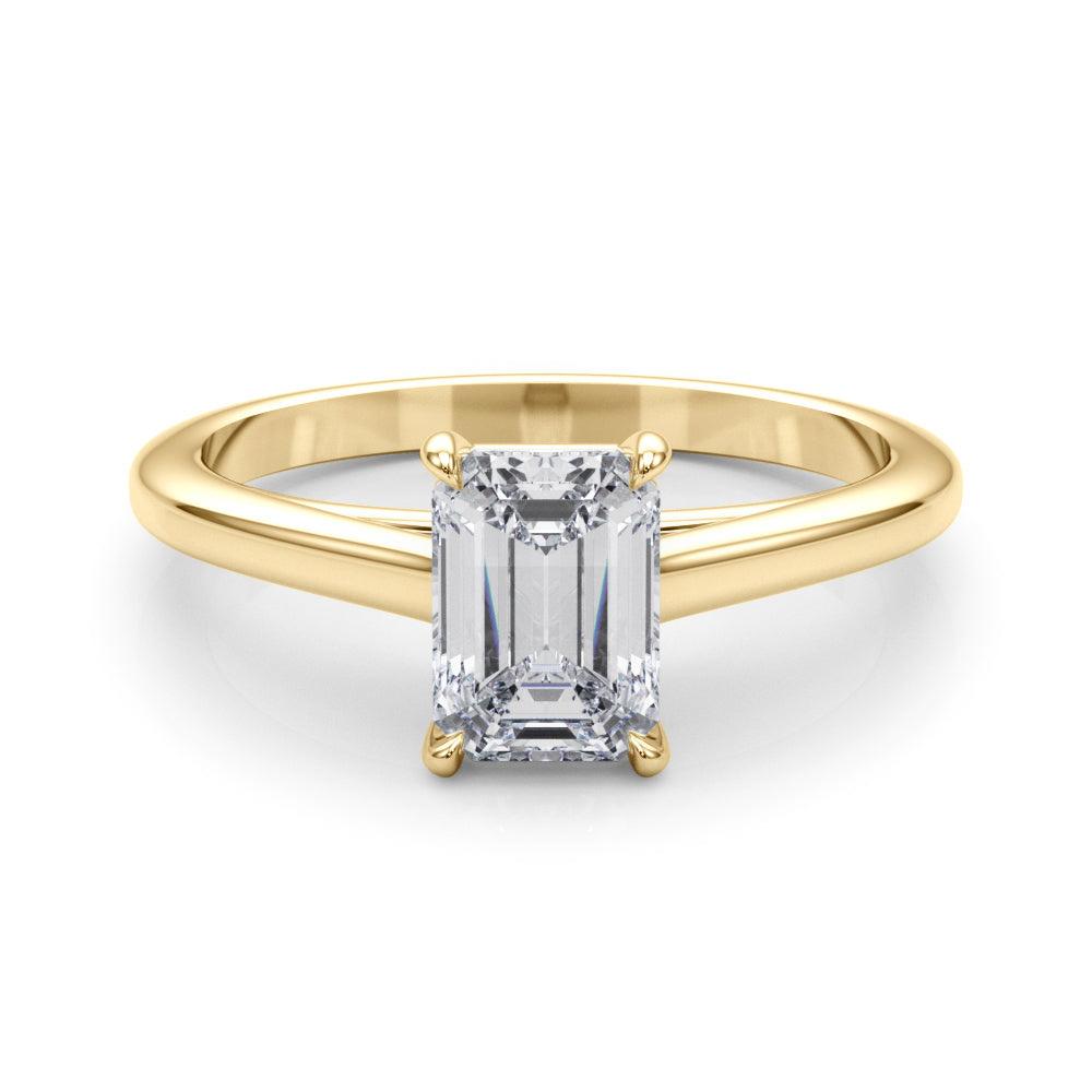 Amelia Emerald Lab Grown Diamond Solitaire Engagement Ring IGI Certified