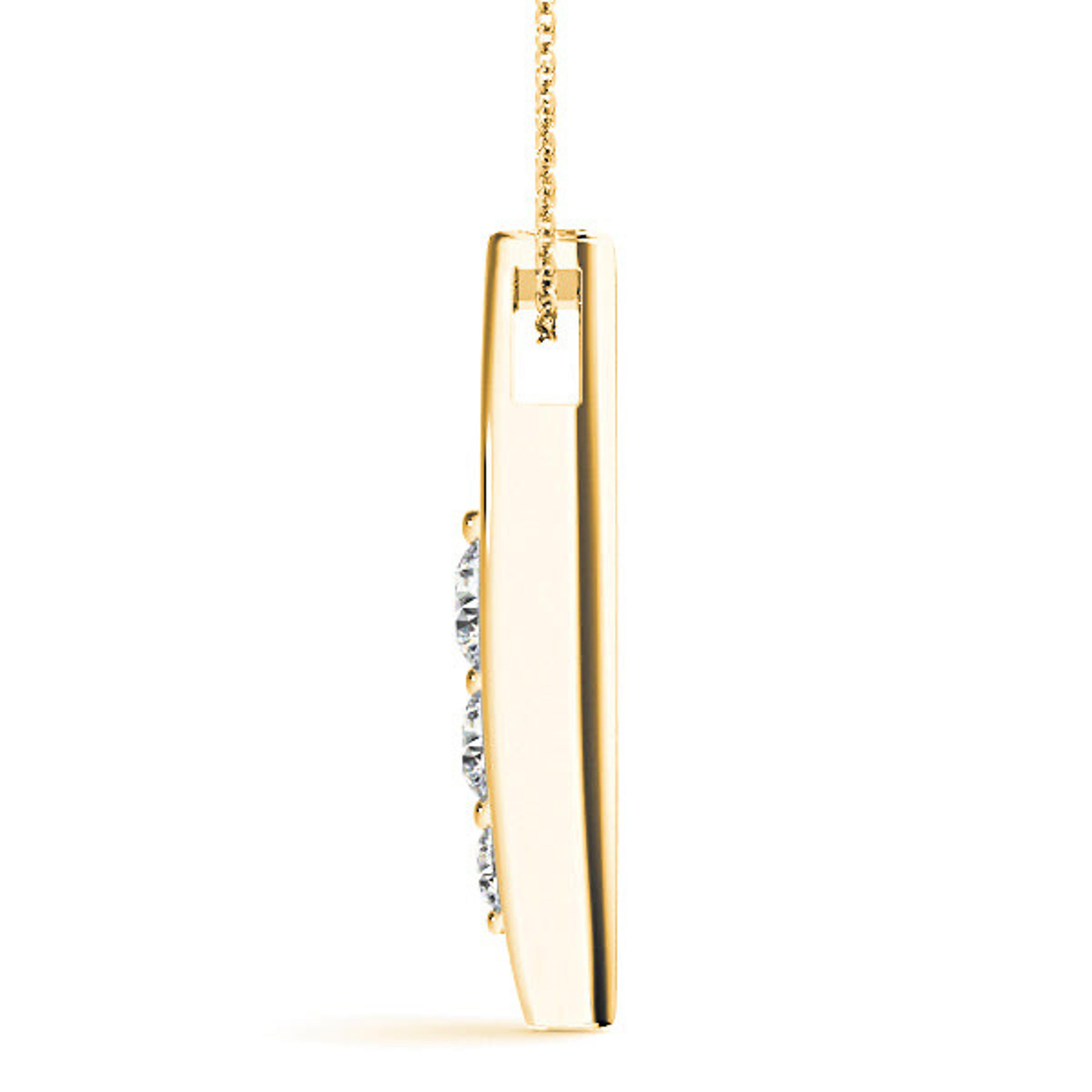 0.50 ctw Diamond Three Stone Necklace Pendant-VIRABYANI