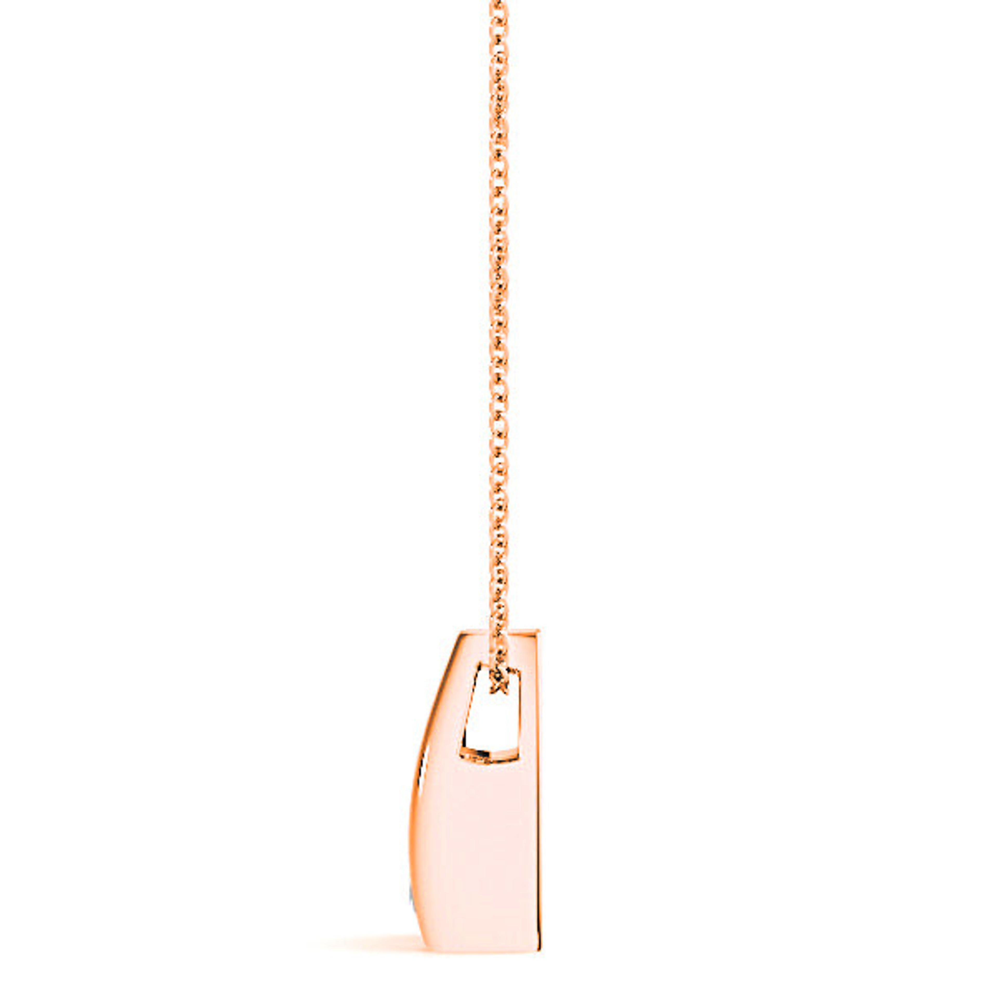Hug Bezel Set Round Diamond Solitaire Necklace Pendant-VIRABYANI