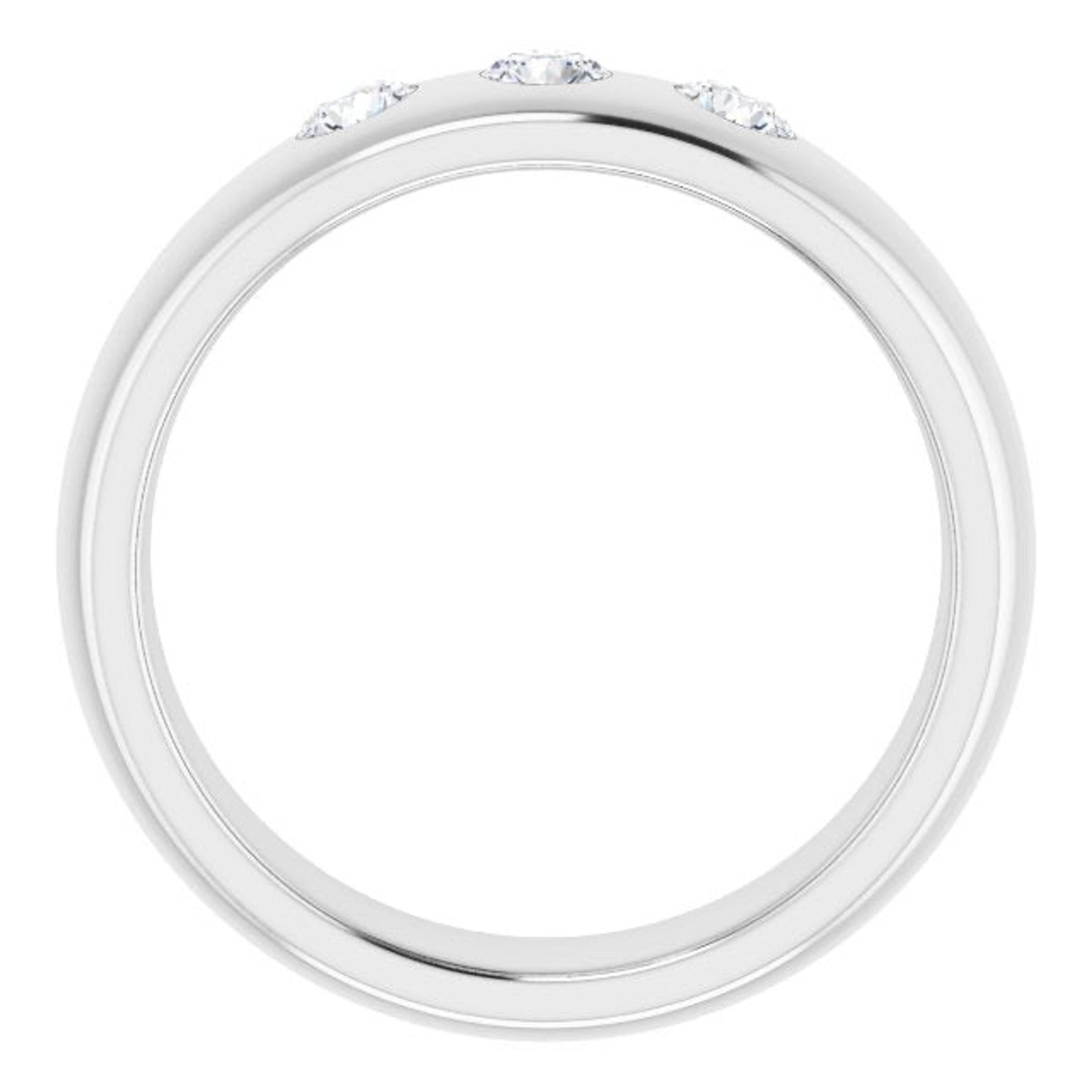 Three Stone Bezel Set Diamond Men's Ring