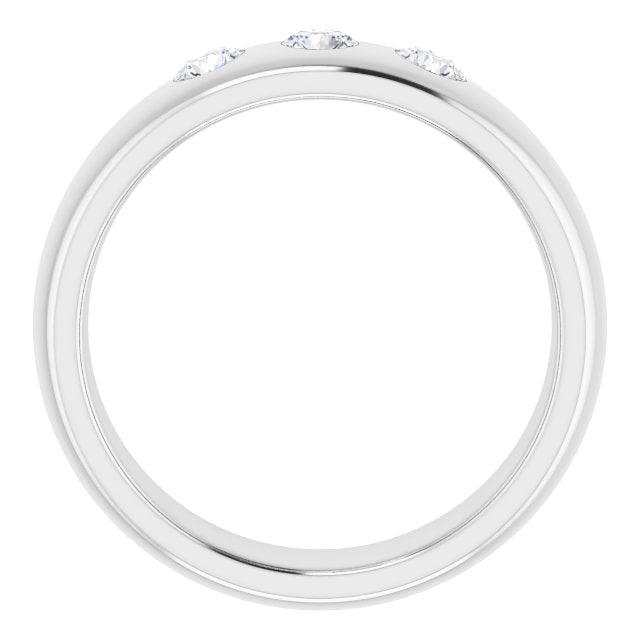 Three Stone Bezel Set Diamond Men's Ring