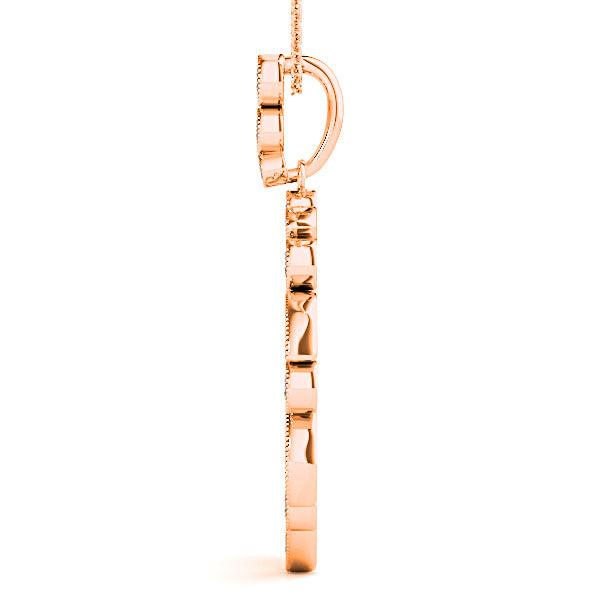 0.62 ctw Diamond Milgrain Circle Necklace Pendant-VIRABYANI