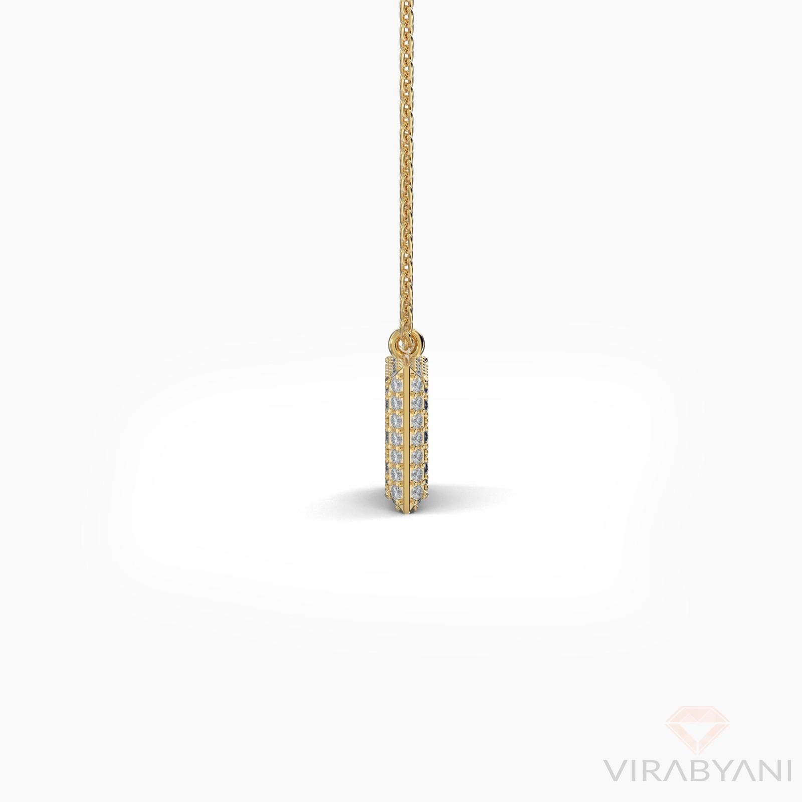 Double Sided Diamond & Sapphire Square Shaped AMoré Pavé Necklace