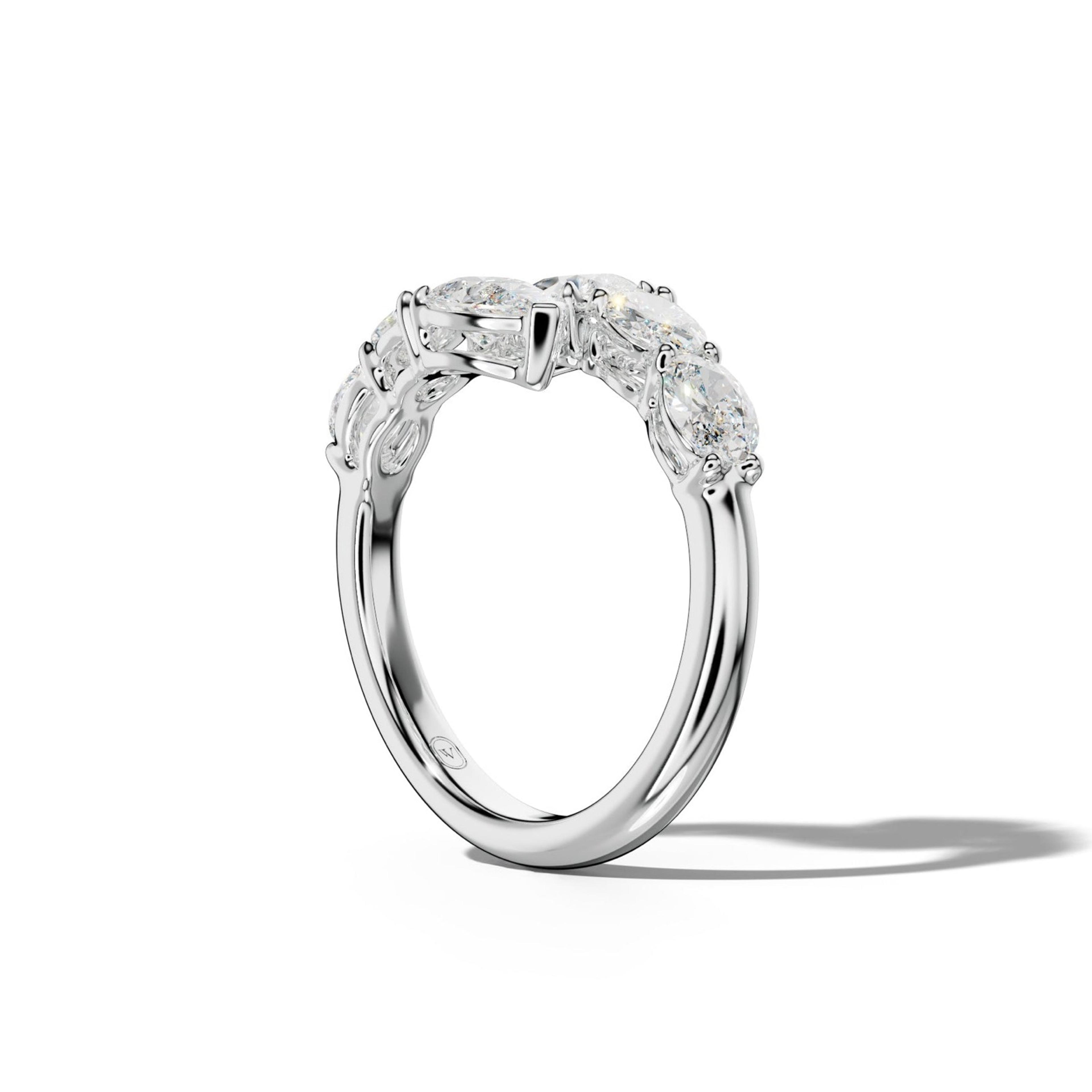 2.0 ct Oval and Pear Shape Diamond Open Wedding Band