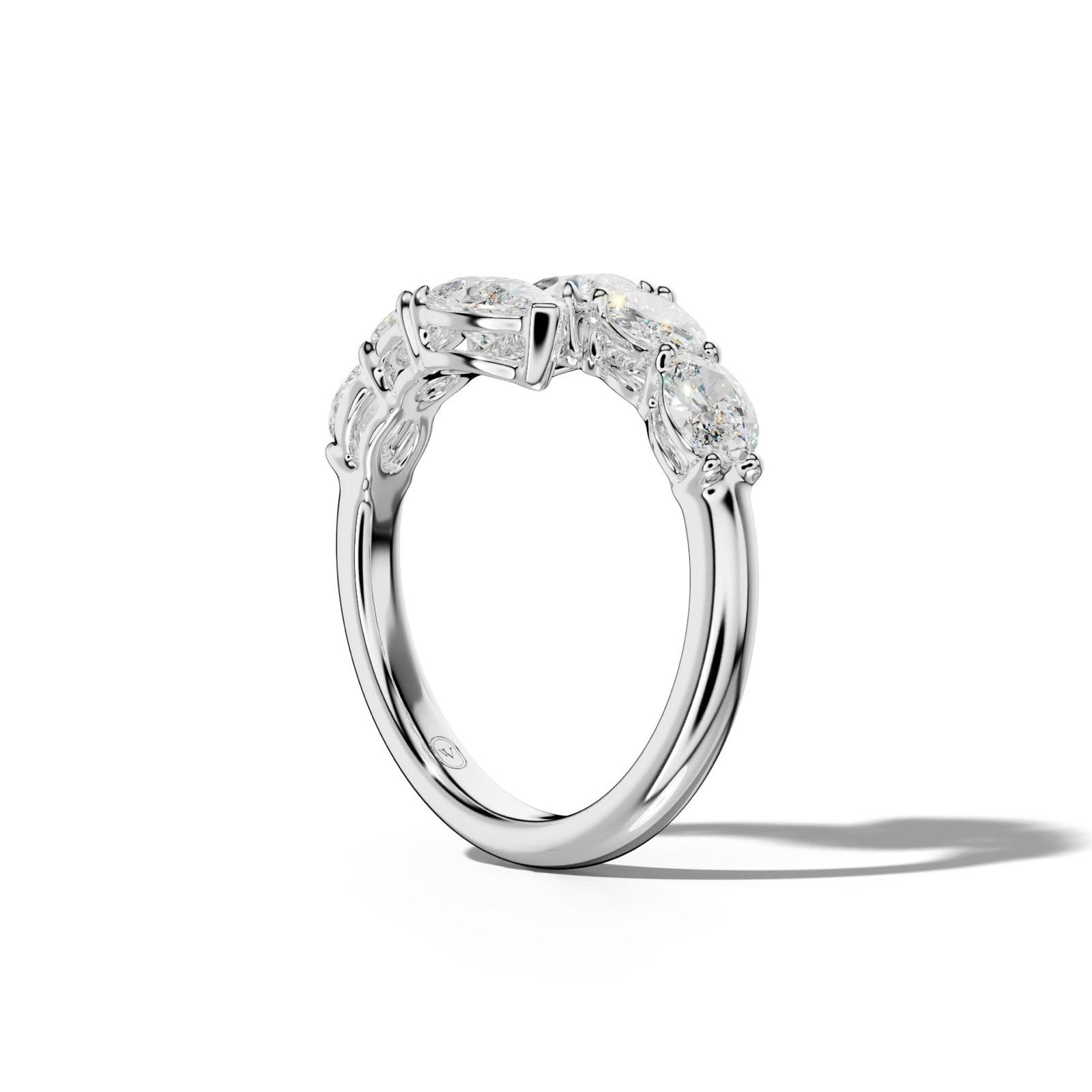 2.0 ct Oval and Pear Shape Diamond Open Wedding Band
