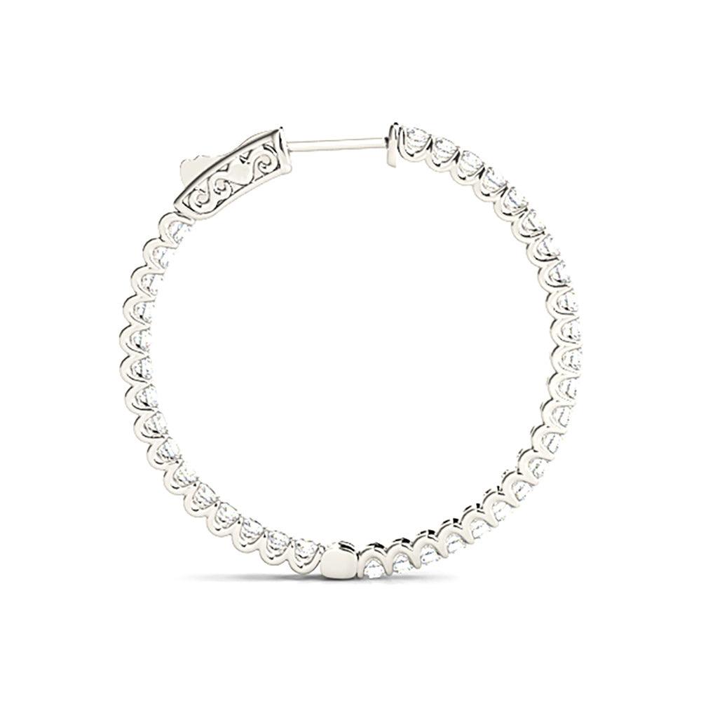 Inside-Out 1.50 ctw Diamond Hoop Earrings "U" Prong Set