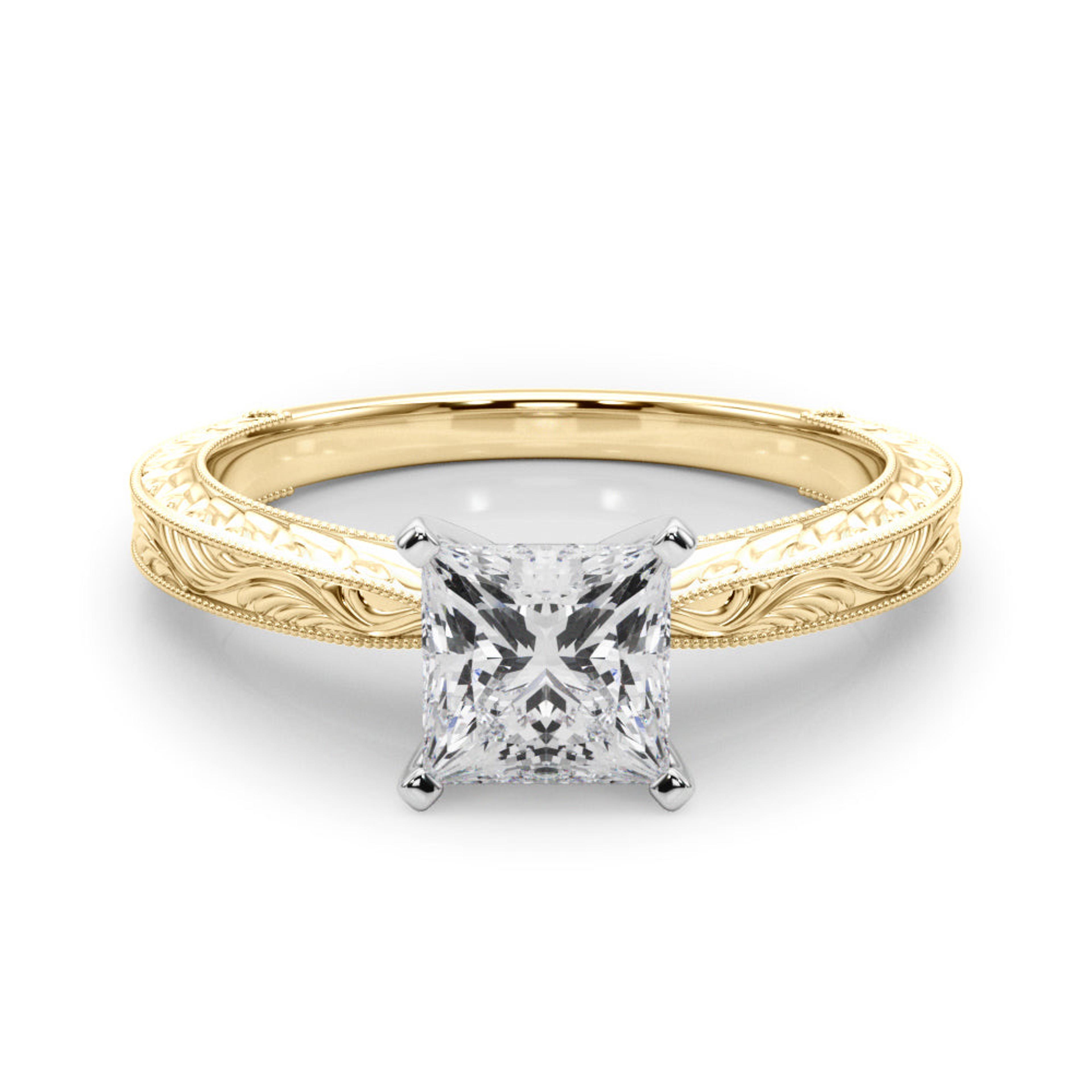 Victoria Princess Diamond Solitaire Engagement Ring