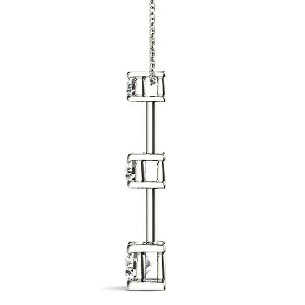 Graduated 1.00 ctw Diamond Three Stone Necklace Pendant-VIRABYANI