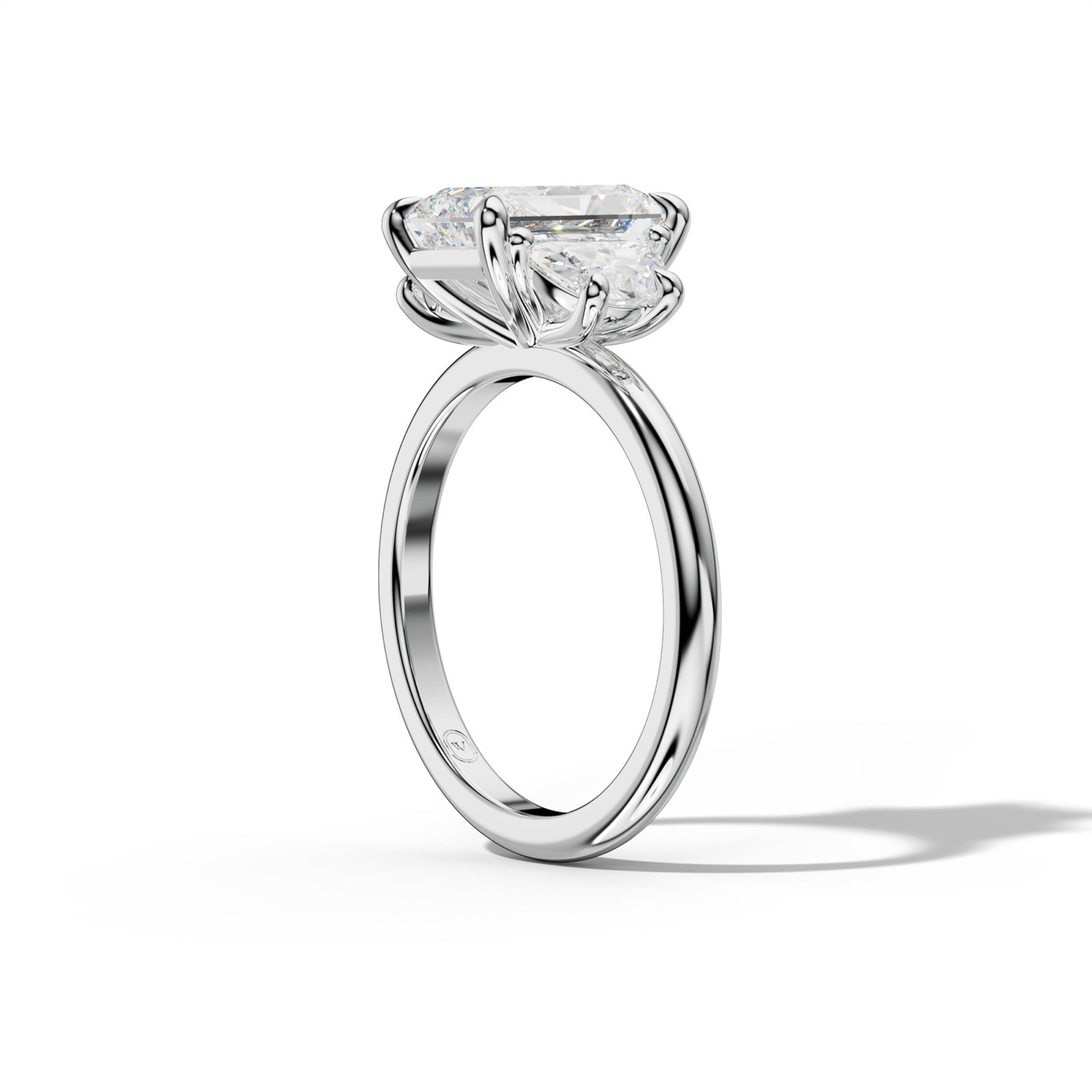 Itzel Radiant Half Moon Side Diamond Engagement Ring