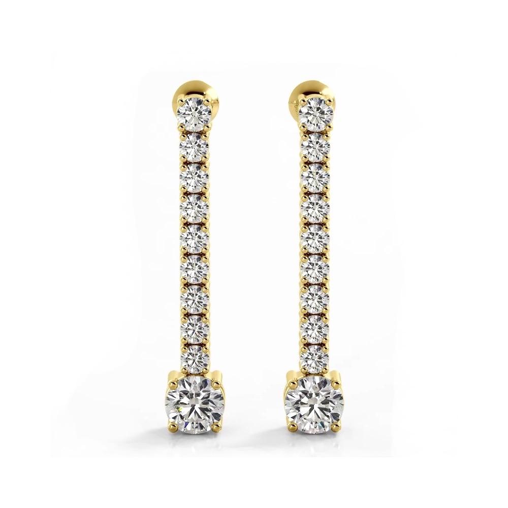 1.35 ctw. Round Diamonds Dangle Drop Earrings