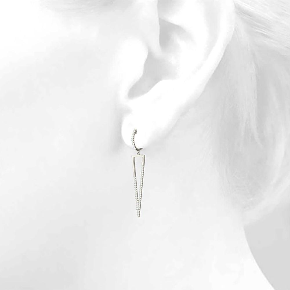 0.62 ctw Diamond Drop Modern Earrings-VIRABYANI