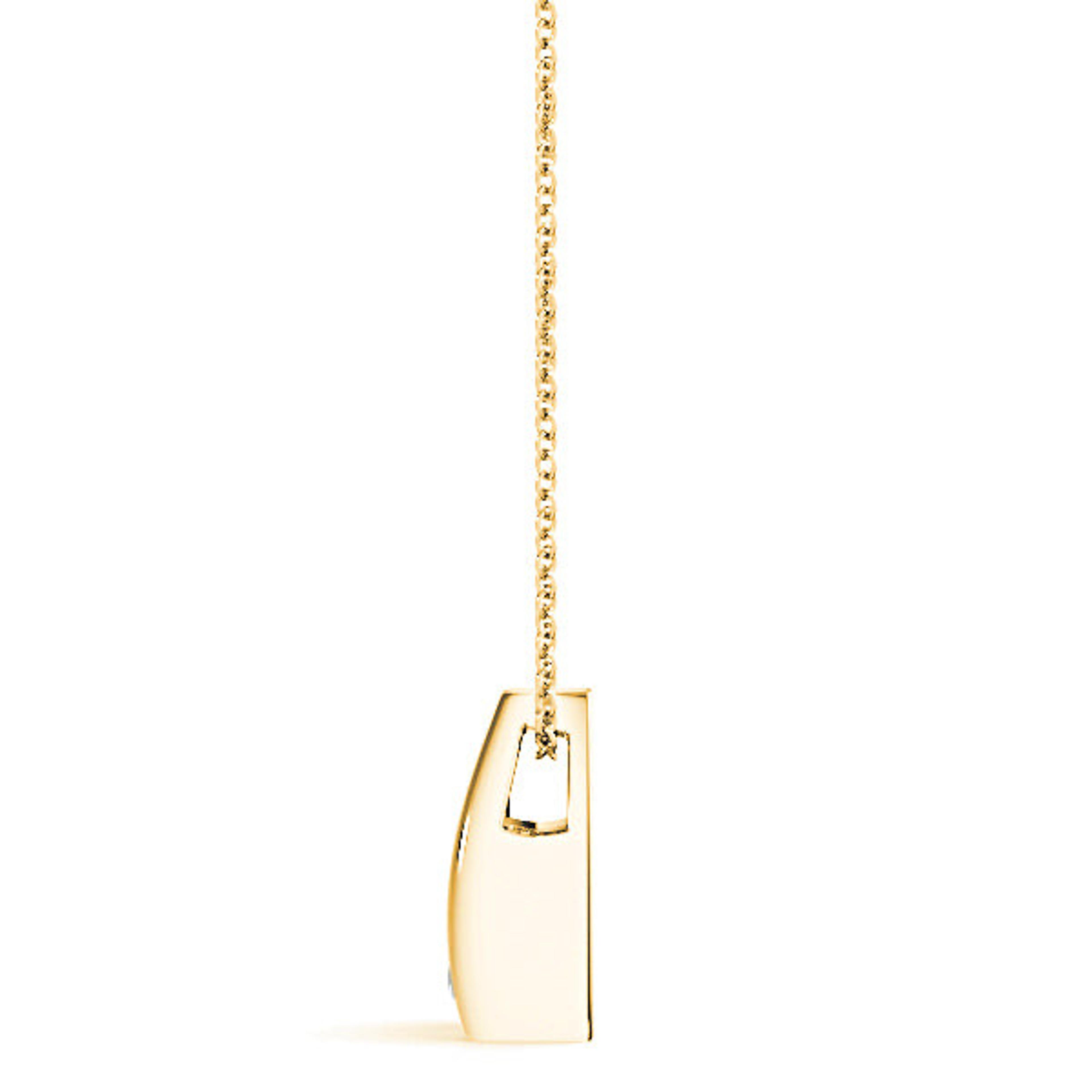 Hug Bezel Set Round Diamond Solitaire Necklace Pendant-VIRABYANI
