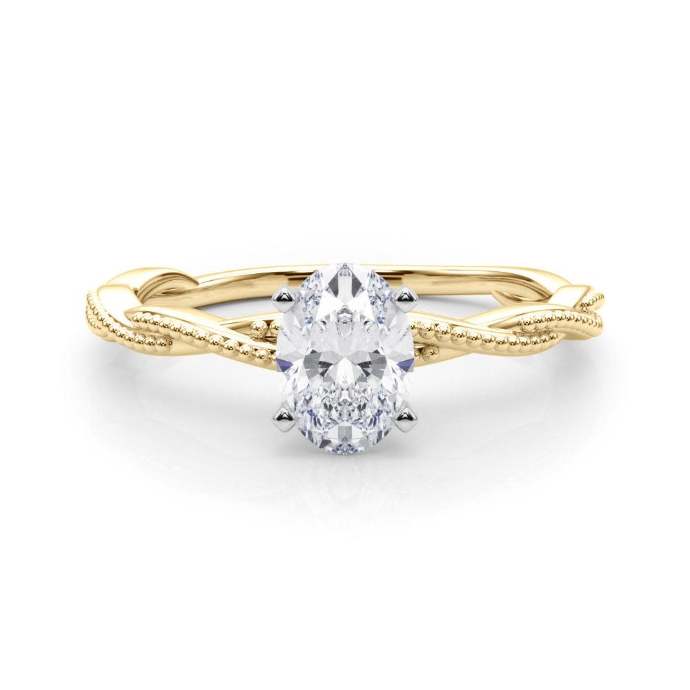 Anastasia Twisted Vine Oval Lab Grown Diamond Solitaire Engagement Ring IGI Certified