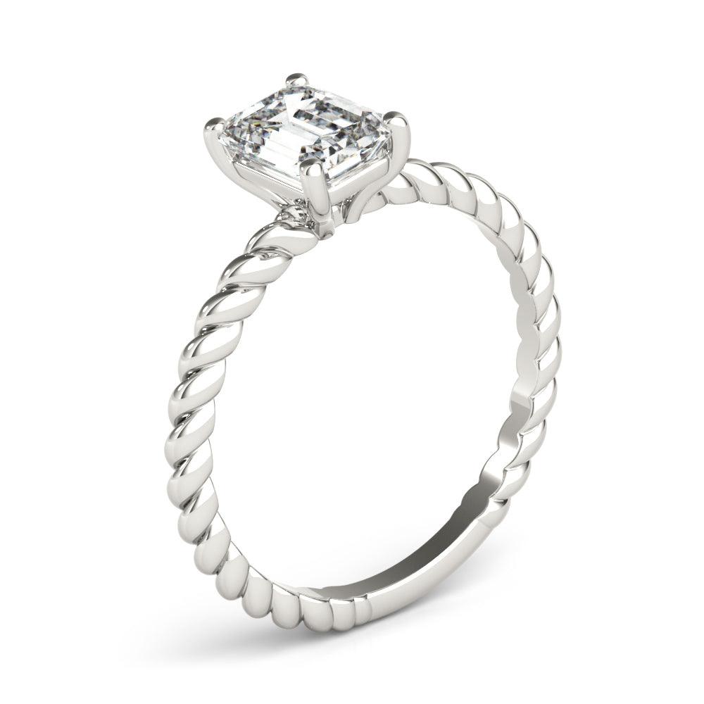 Eleanor Emerald Diamond Solitaire Engagement Ring