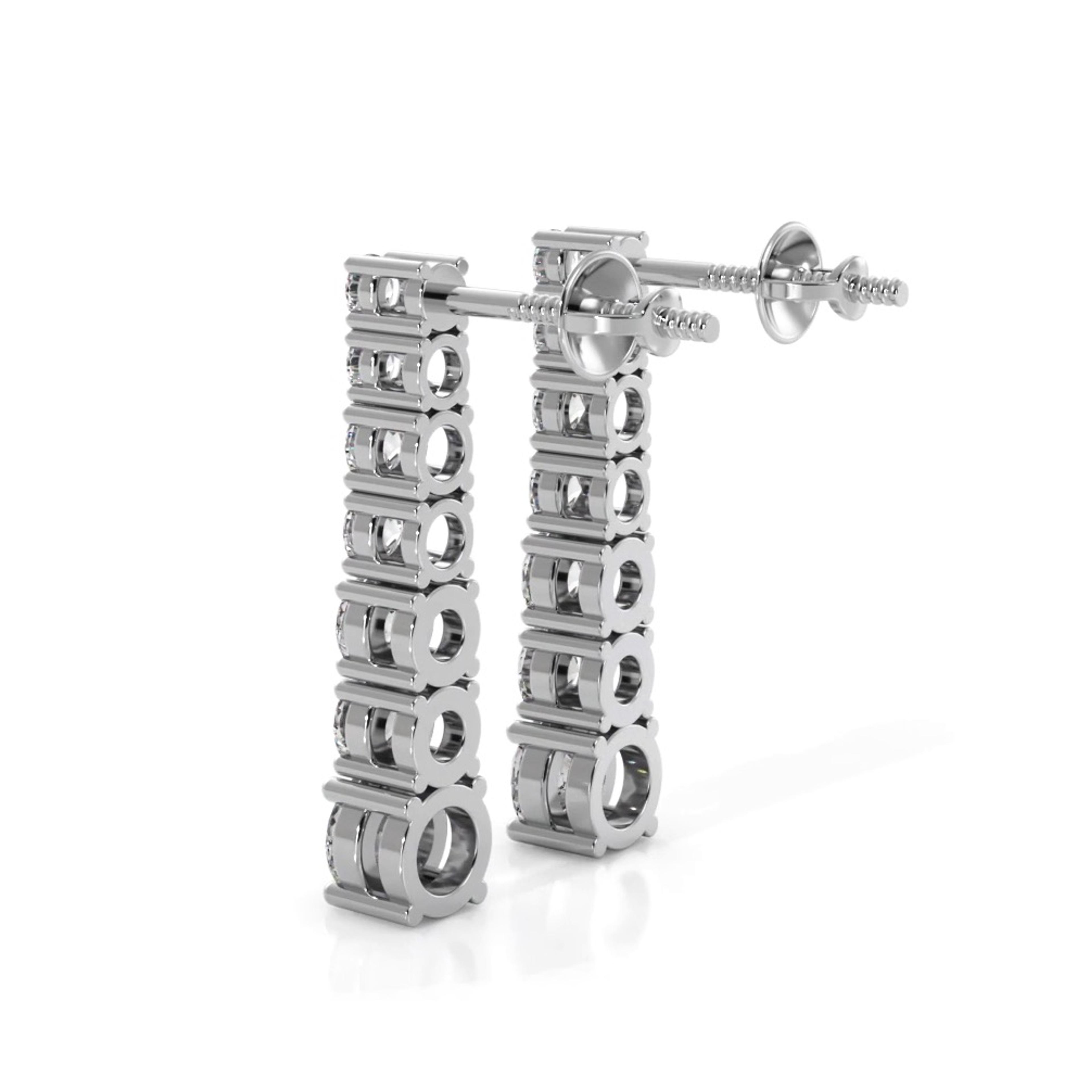 1.0 ctw. Round Diamond Cascade Drop Earrings