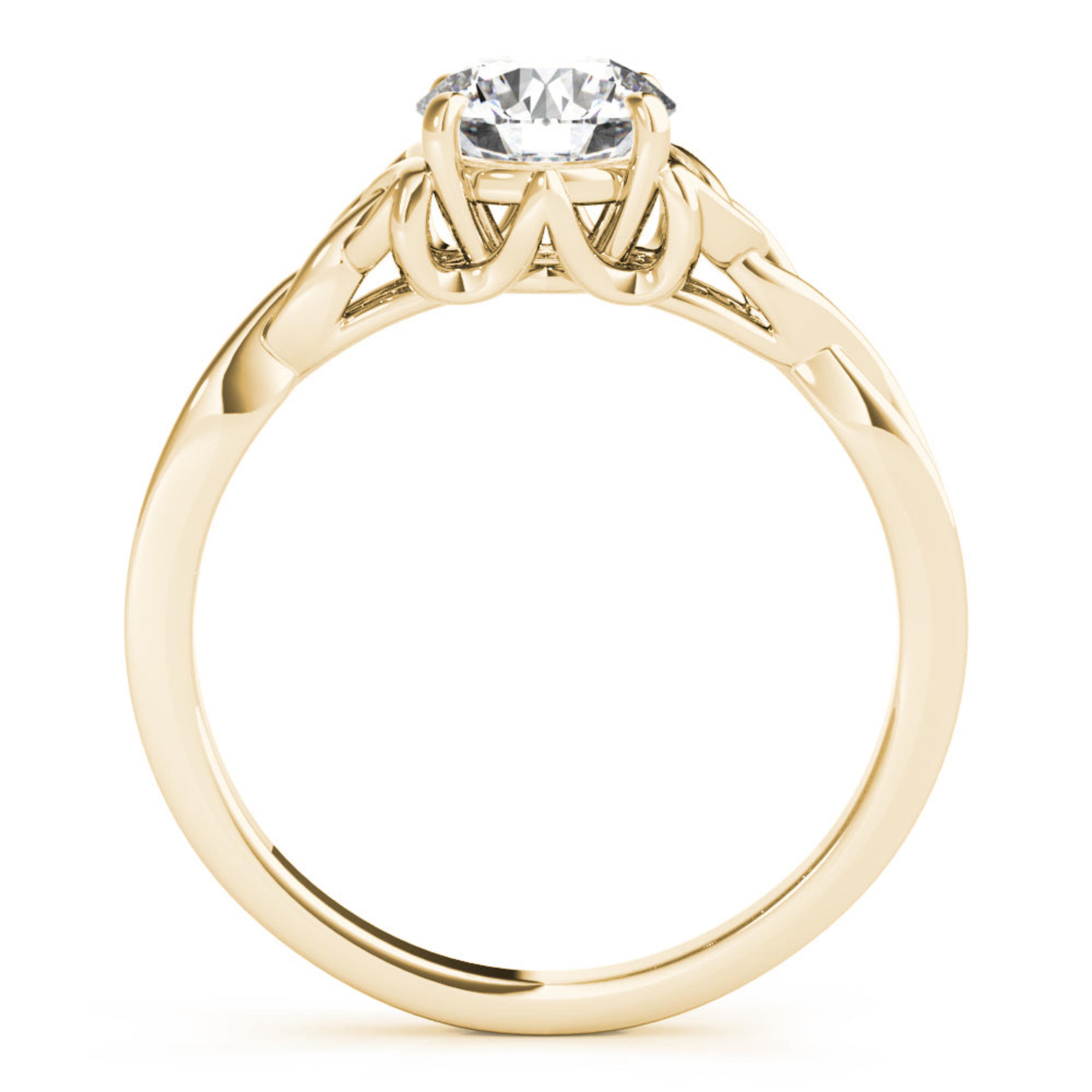 Celtic Love Knot Round Diamond Solitaire Engagement Ring