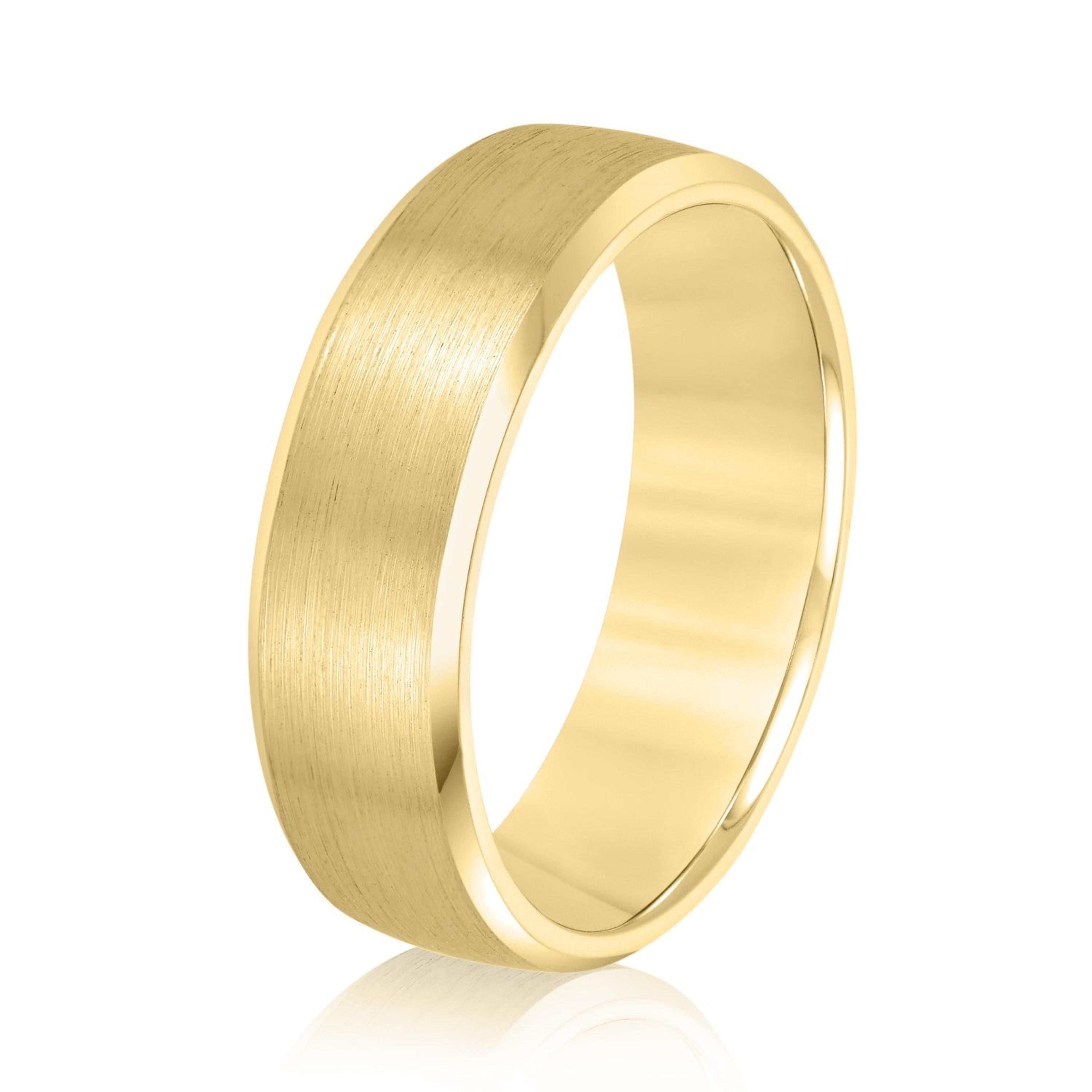 Men's Beveled Edge Matte Wedding Band