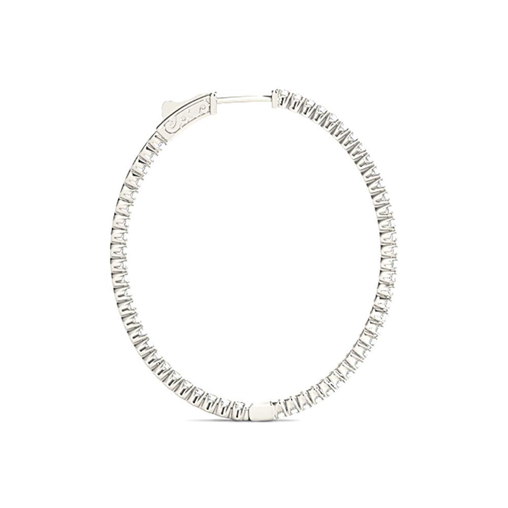 2.25 ctw Diamond Hoop Earrings Oval Inside-Out