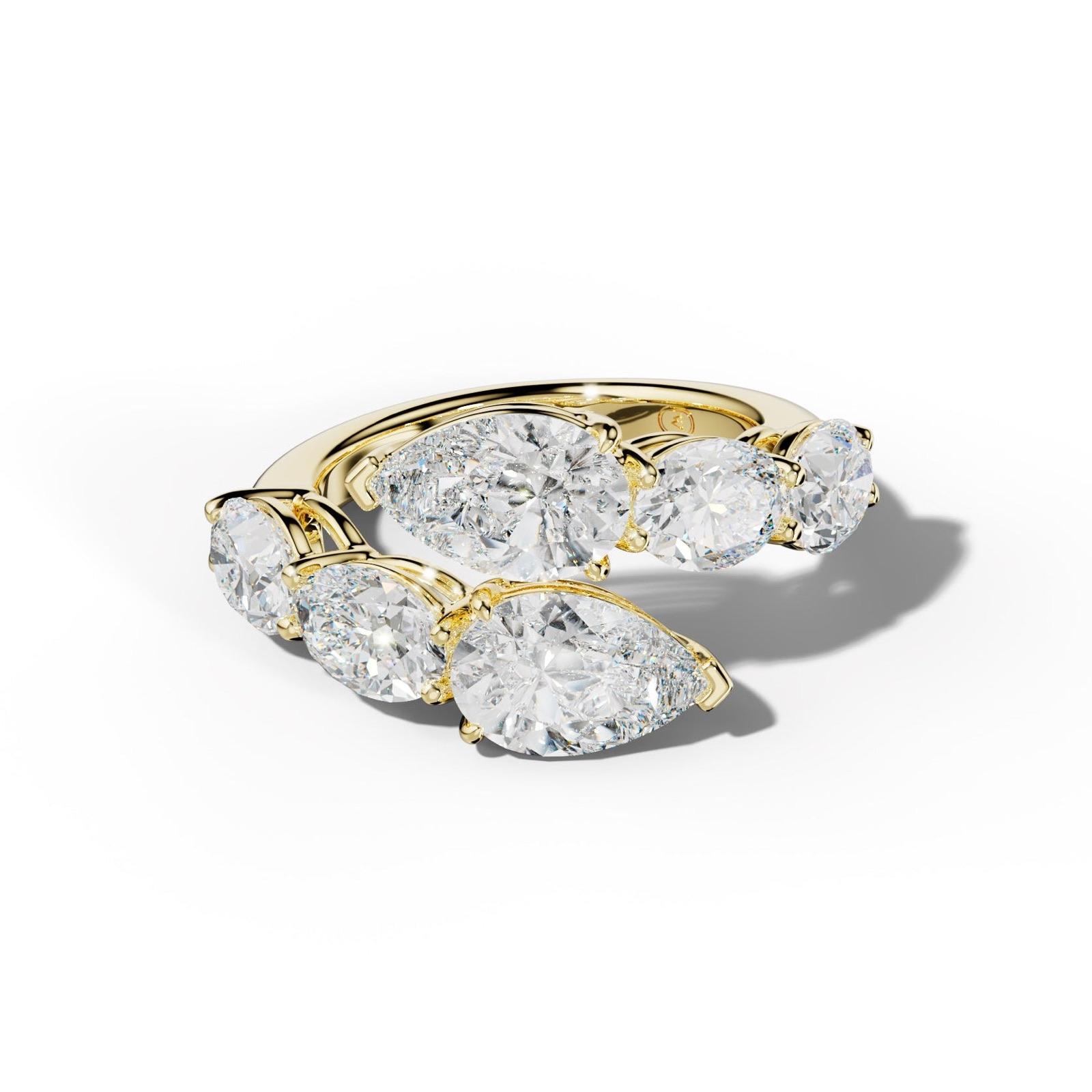 6.0 ct Oval and Pear Shape Diamond Open Wedding Band