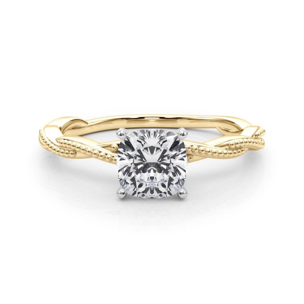 Anastasia Twisted Vine Cushion Lab Grown Diamond Solitaire Engagement Ring IGI Certified