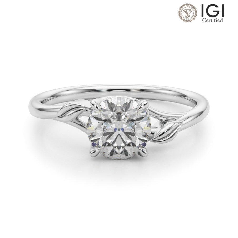 Eden Round Lab Grown Diamond Solitaire Engagement Ring IGI Certified