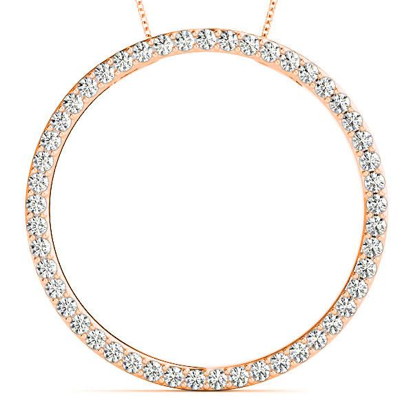 1.00 ctw Diamond Circle Necklace Pendant Pave Set-VIRABYANI