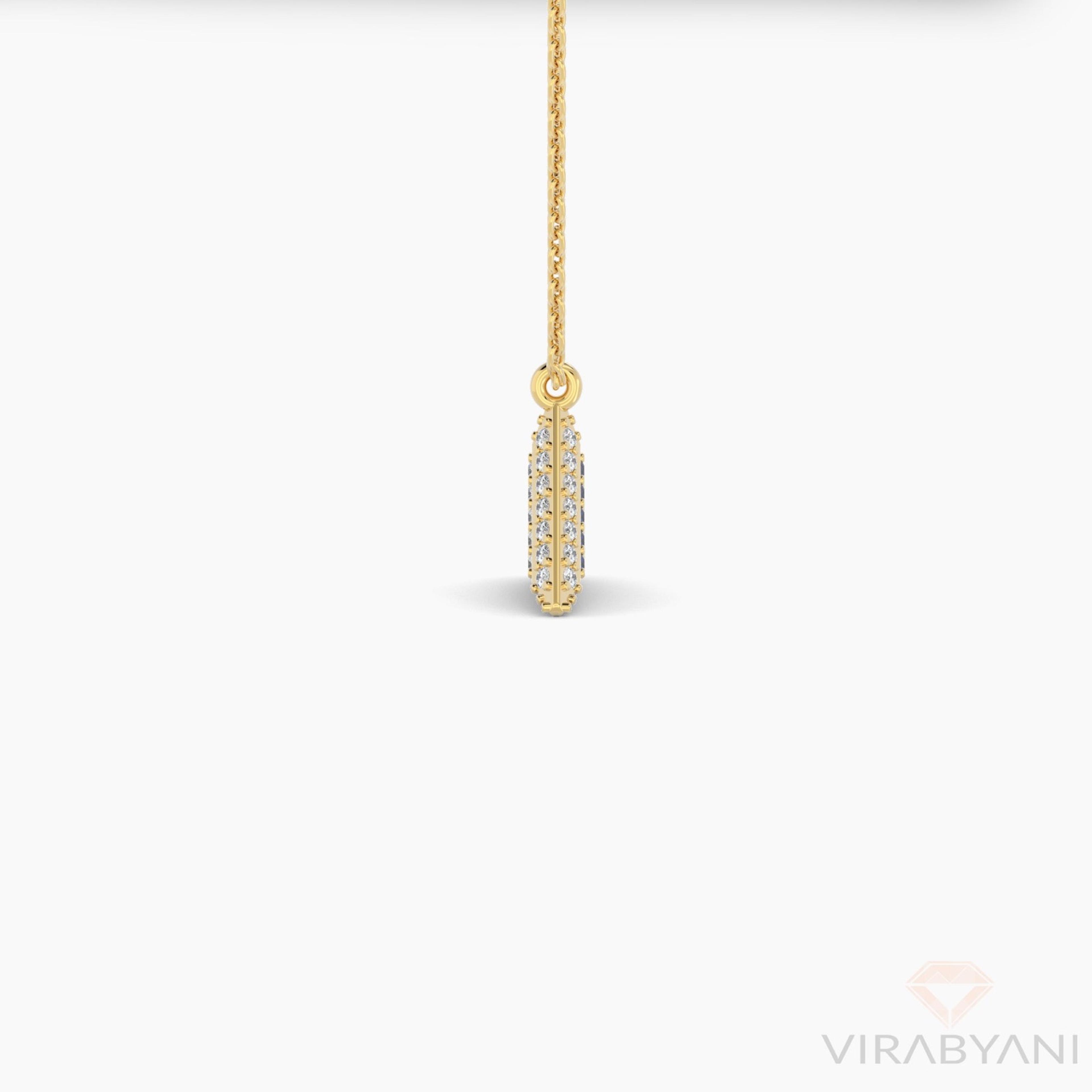 Double Sided Diamond & Sapphire Triangle Shaped AMoré Pavé Necklace