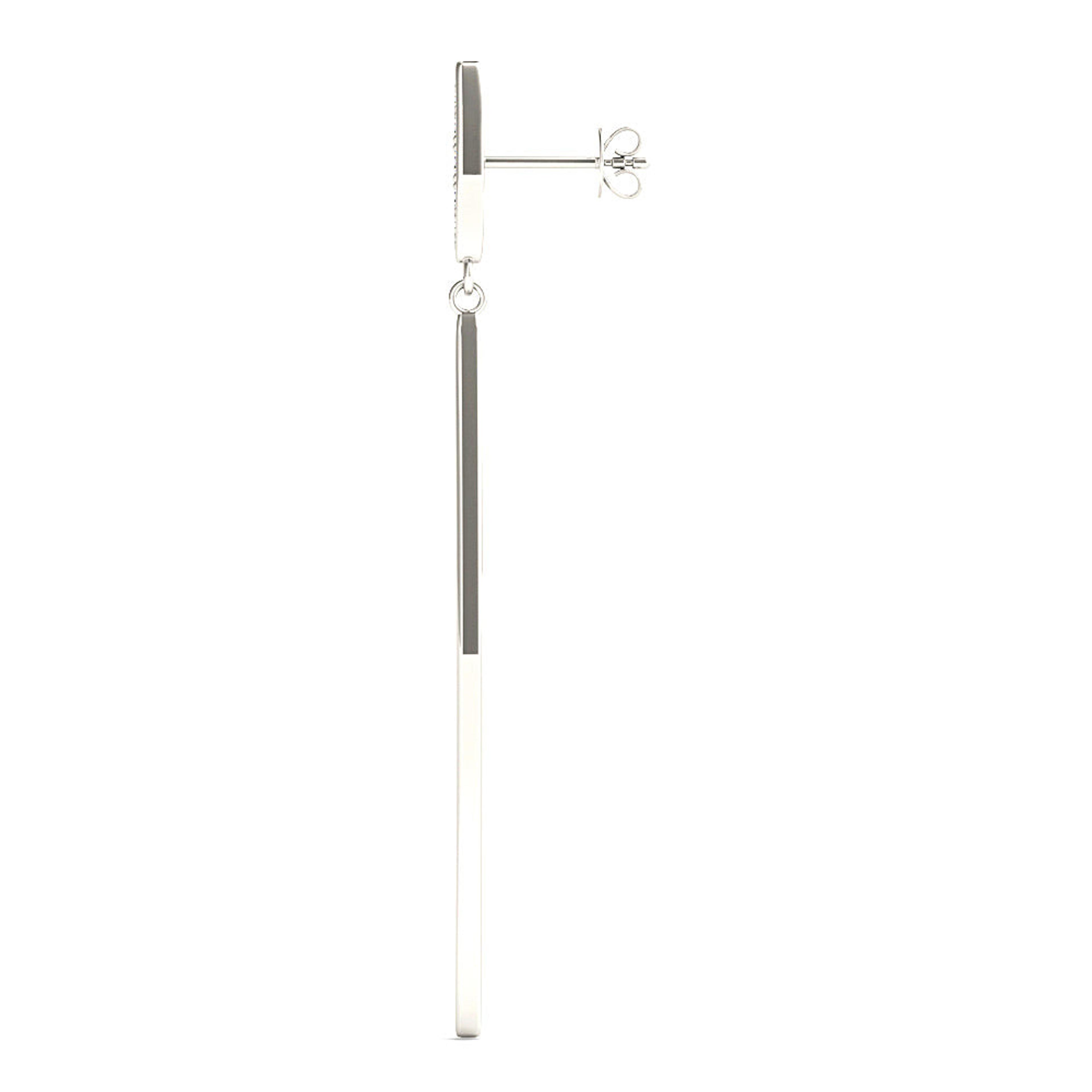 0.14 ctw Diamond Linear Drop Earrings-VIRABYANI