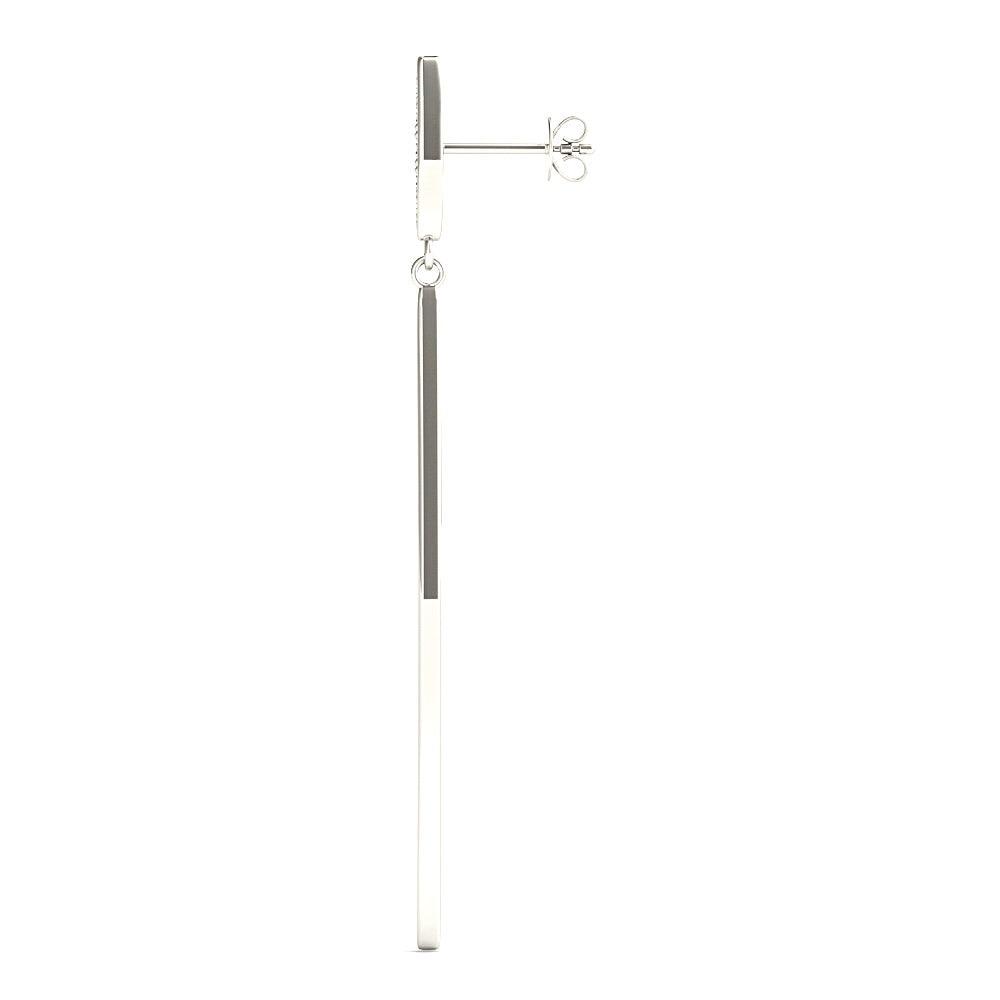 0.14 ctw Diamond Linear Drop Earrings-VIRABYANI