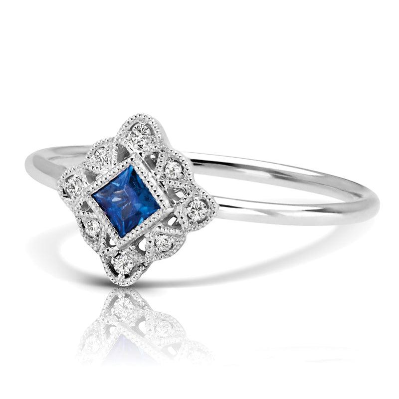 Vintage Inspired 0.15 ct. Natural Blue Sapphire Ring