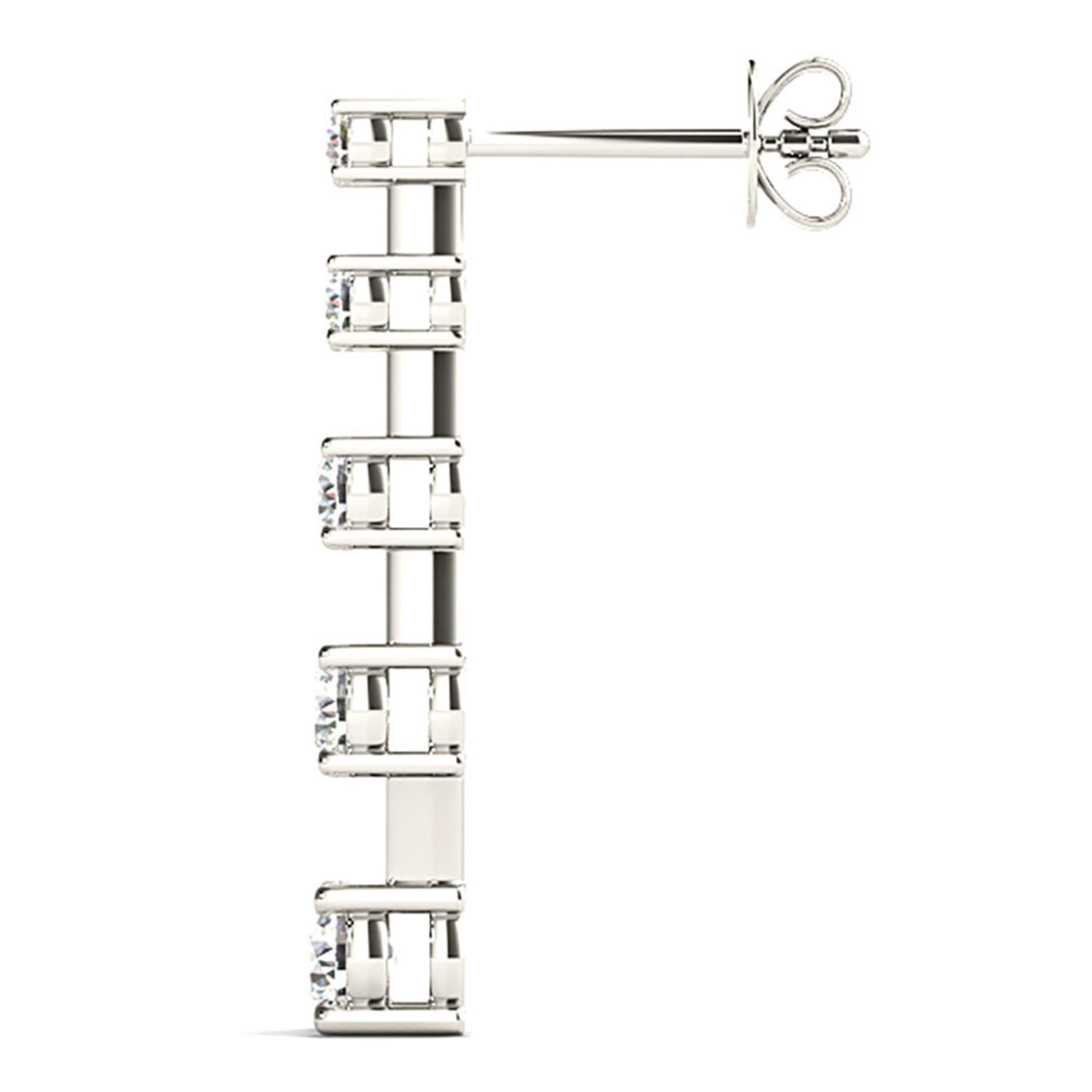 2.00 ctw Diamond Drop Earrings Journey Style-VIRABYANI