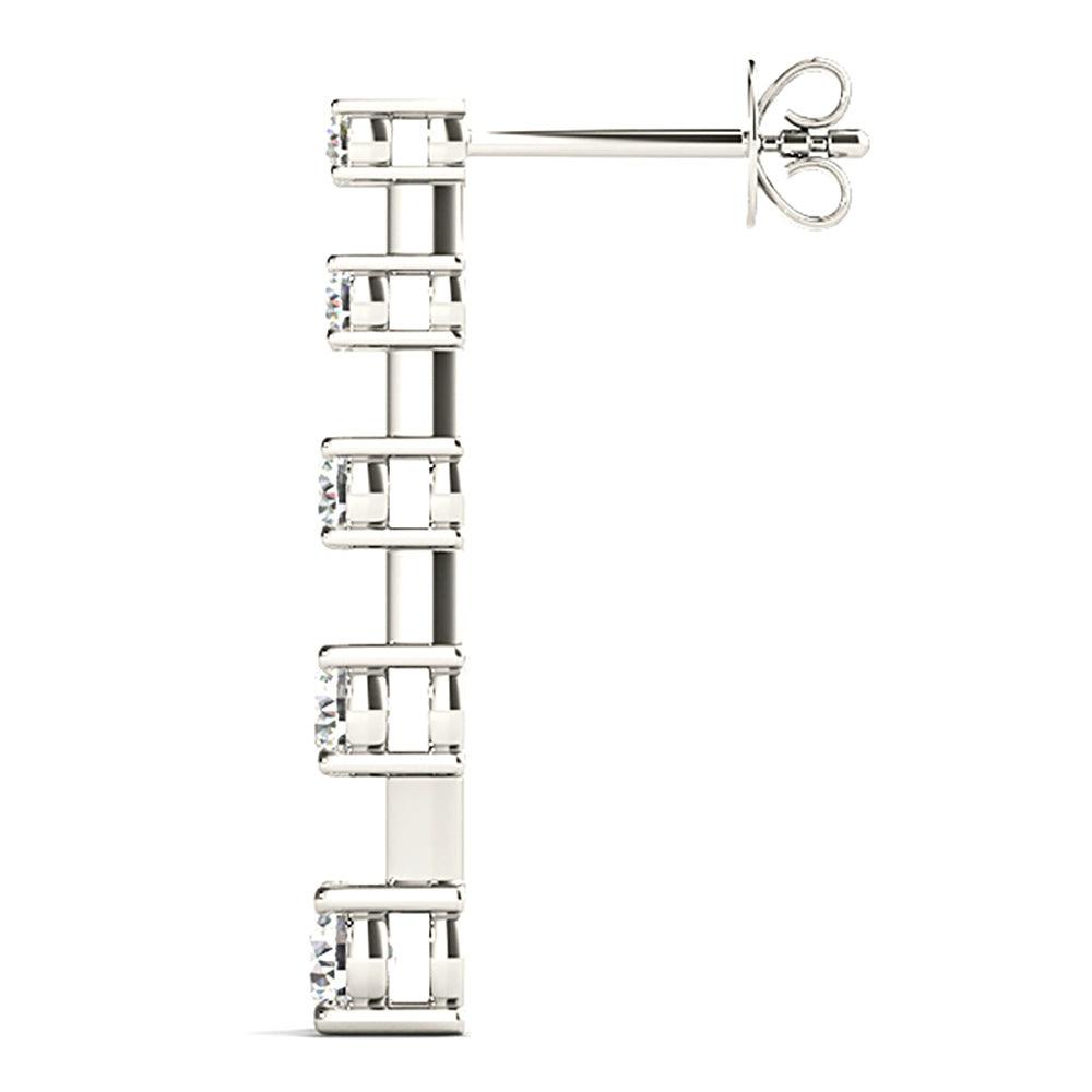 2.00 ctw Diamond Drop Earrings Journey Style-VIRABYANI