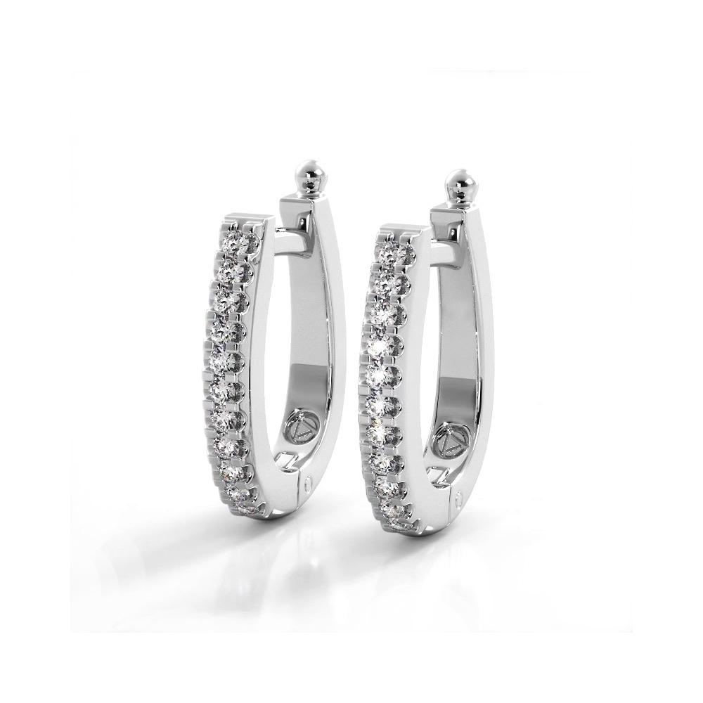 0.75 ctw. Classic Round Diamond Oval Hoop Earrings