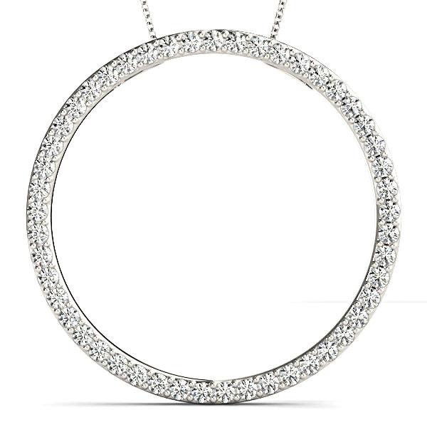 1.00 ctw Diamond Circle Necklace Pendant Pave Set-VIRABYANI