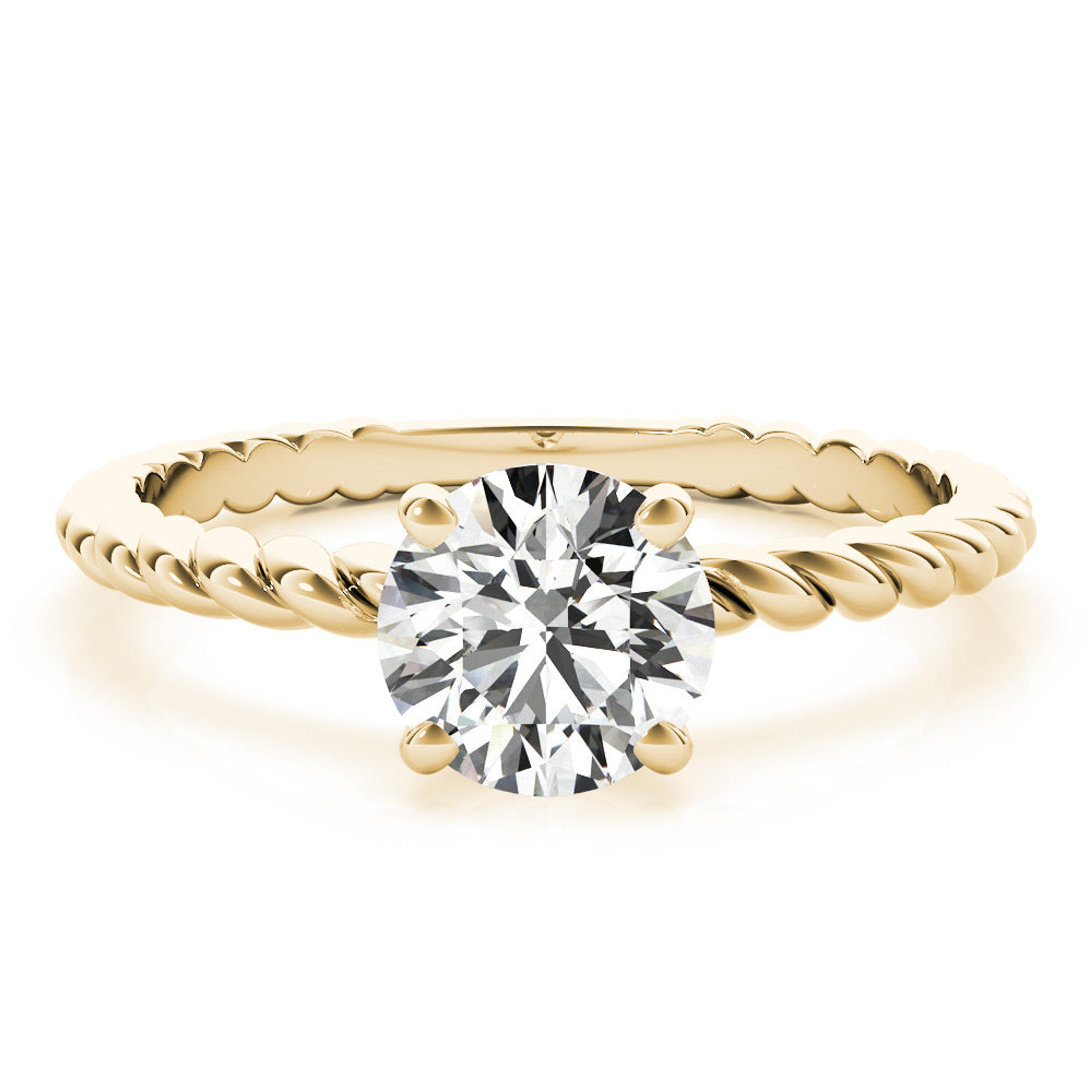 Eleanor Round Lab Grown Diamond Solitaire Engagement Ring IGI Certified